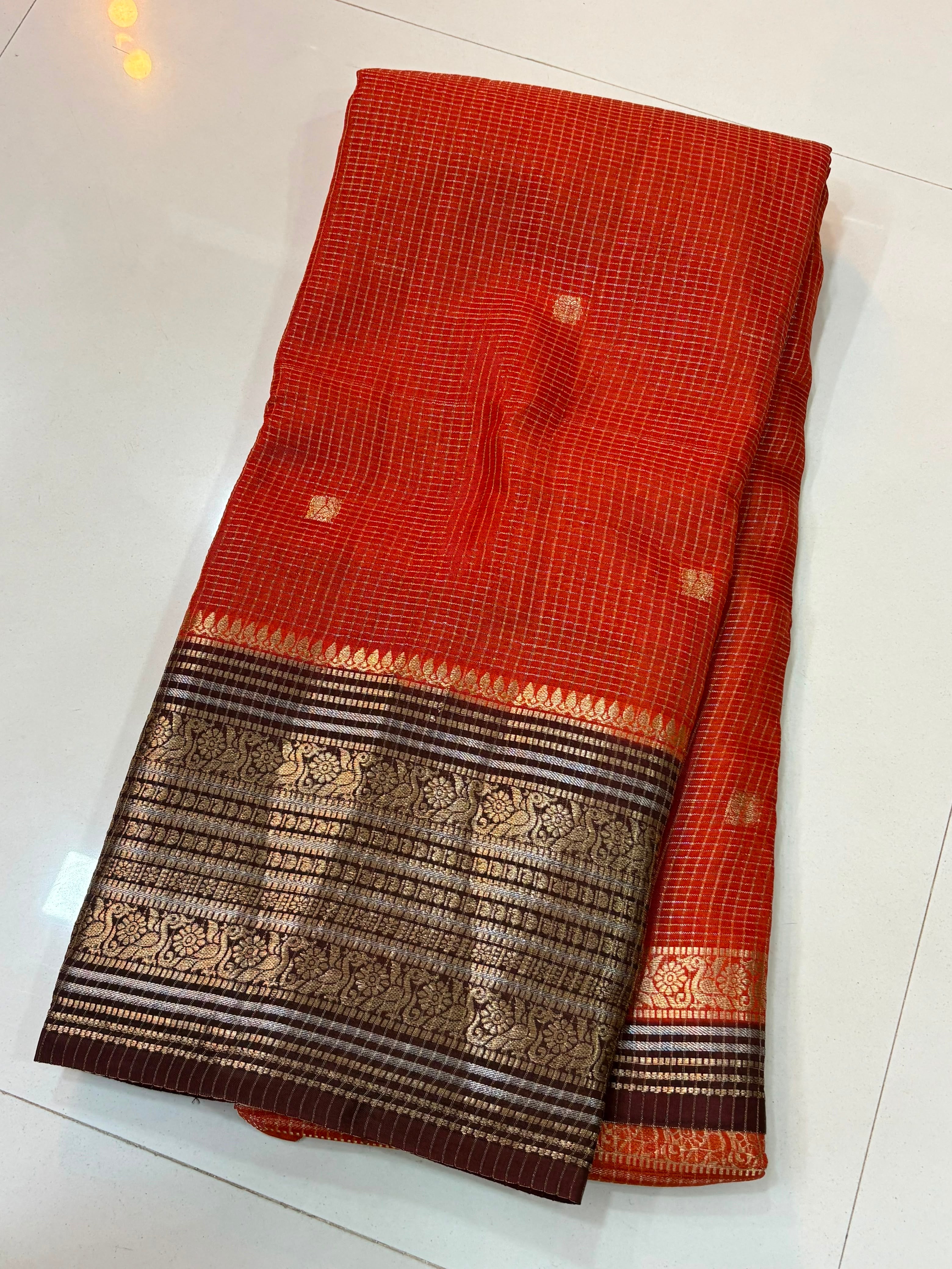 Rust Orange Vintage Semi Gadwal