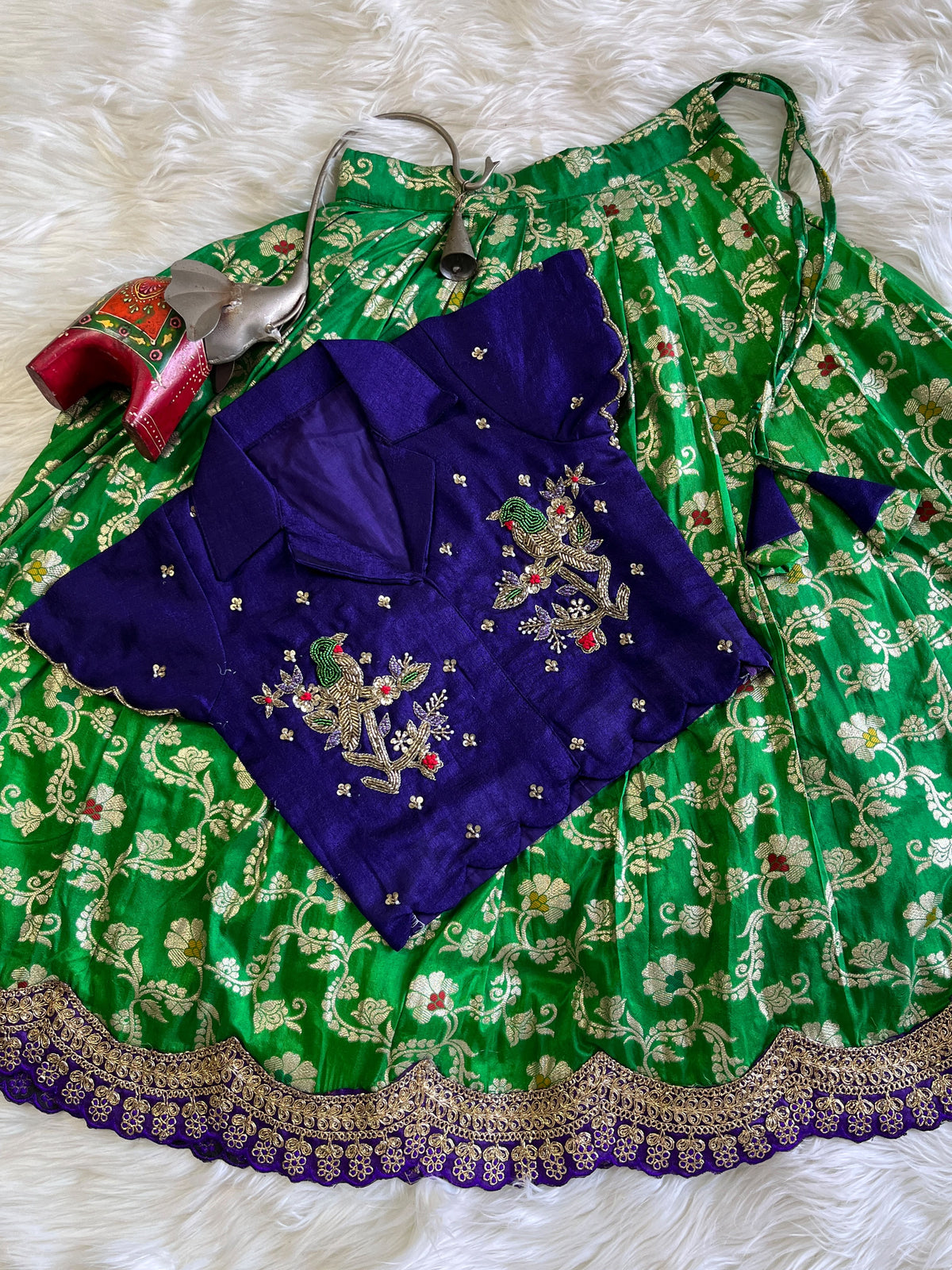Bujji Varnam~ Maggam Work Kids Lehenga