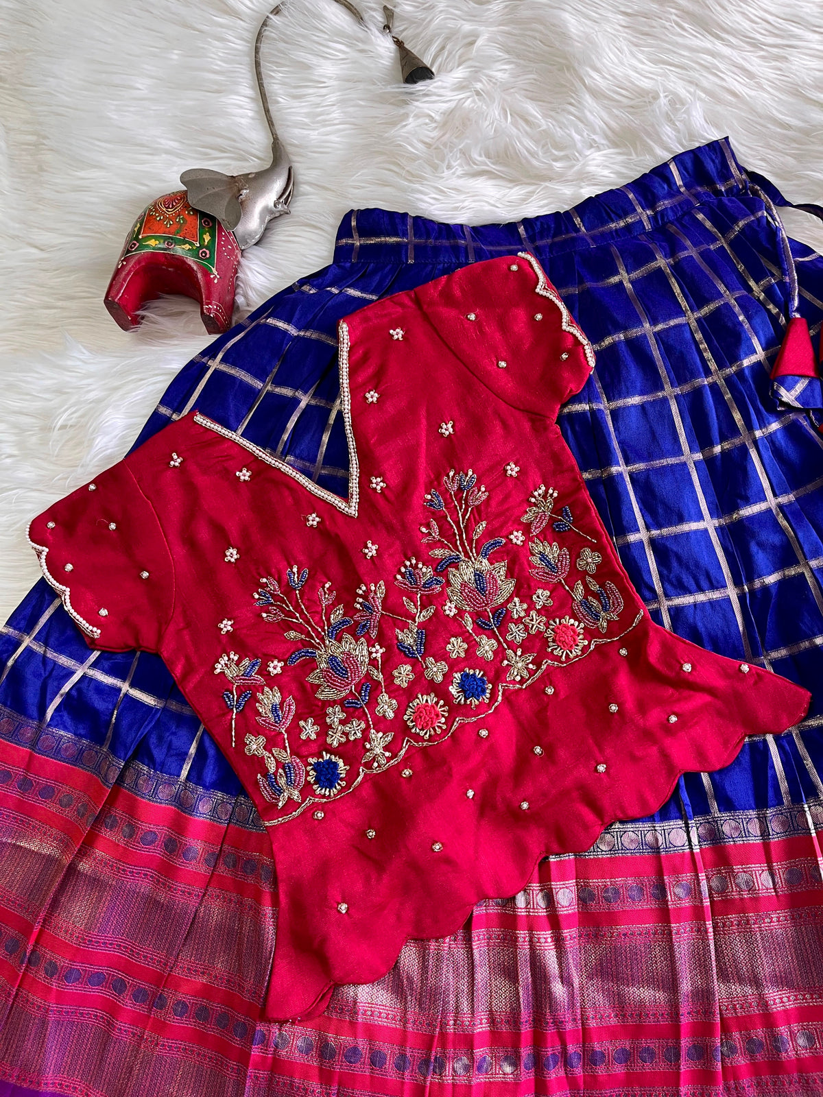 Bujji Varnam~ Maggam Work Kids Lehenga