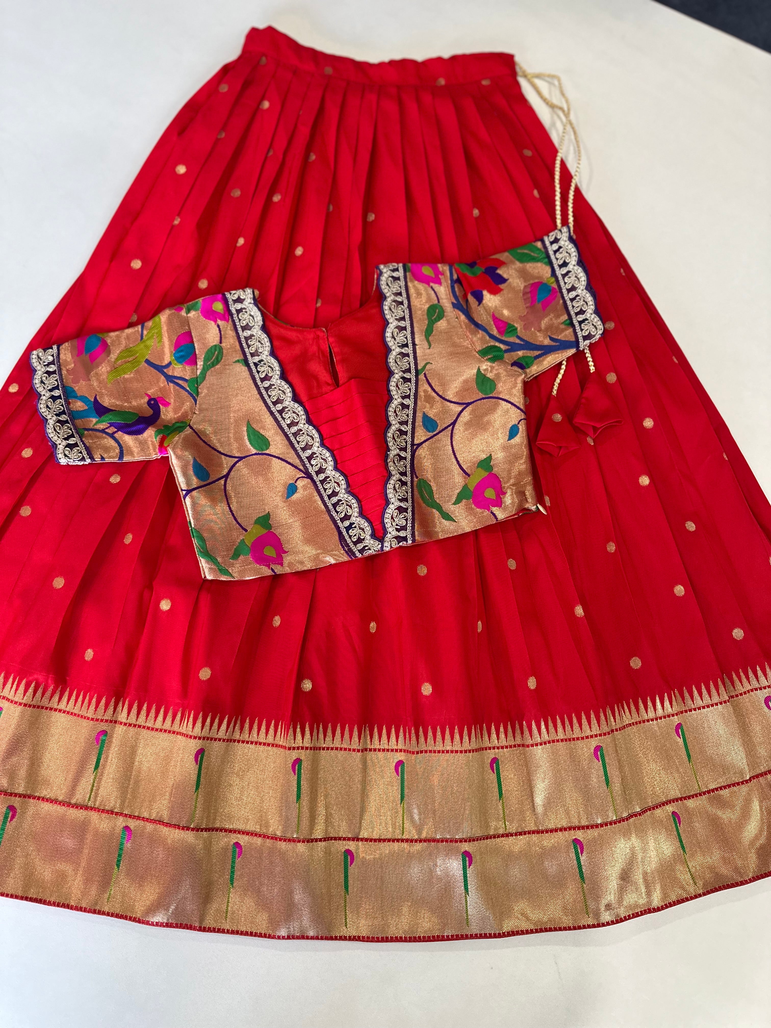 Paithani Traditional Kids Lehenga