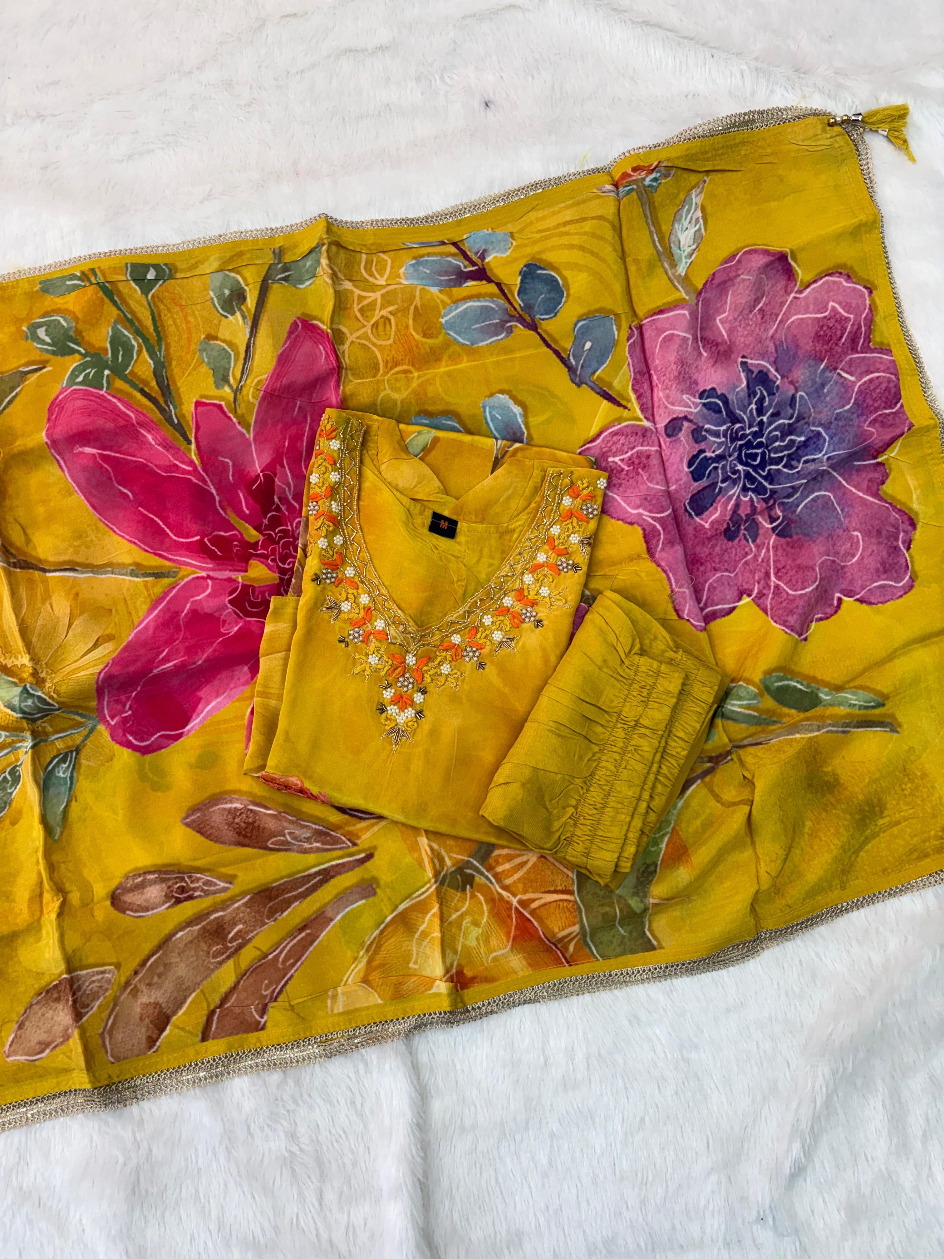 Yellow Designer Kurti set