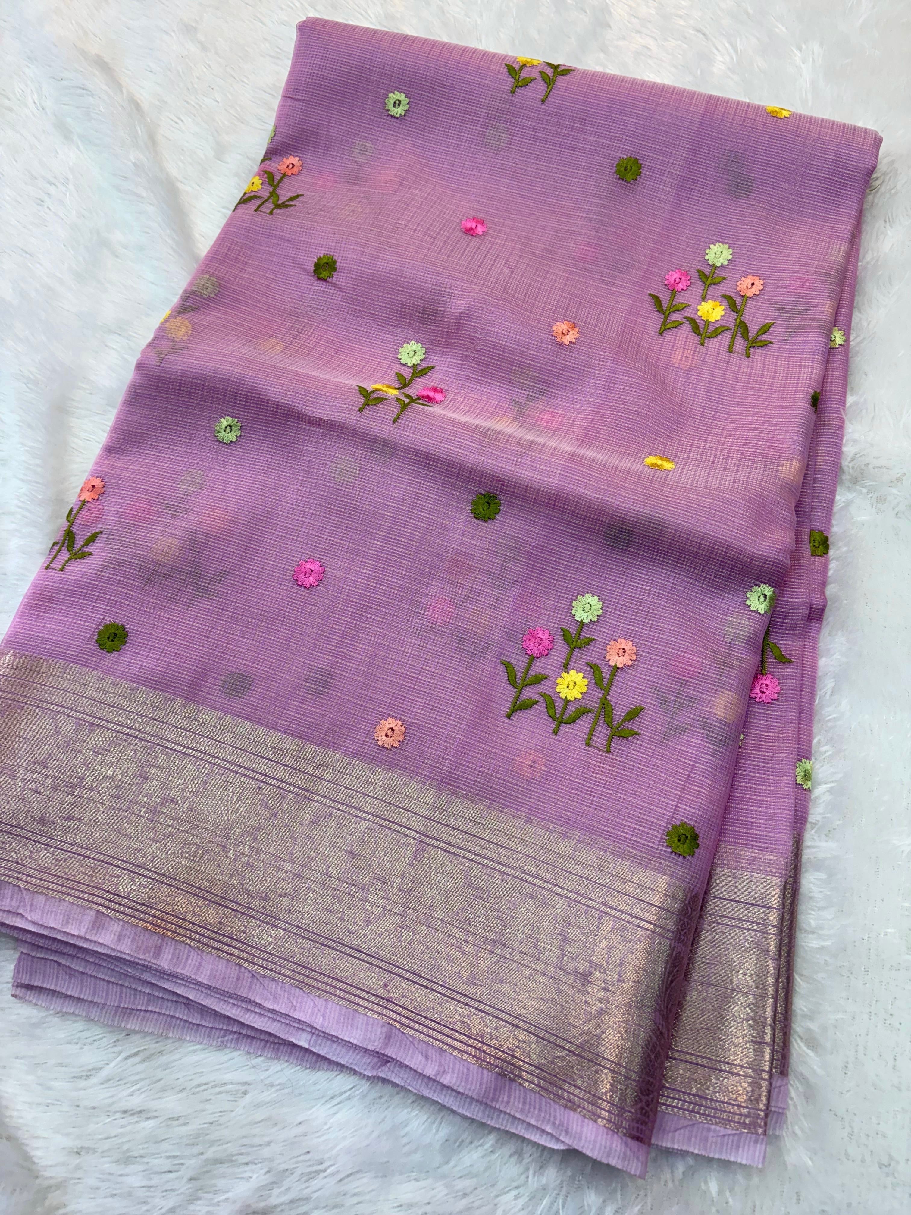 Lilac Kota Embroidery
