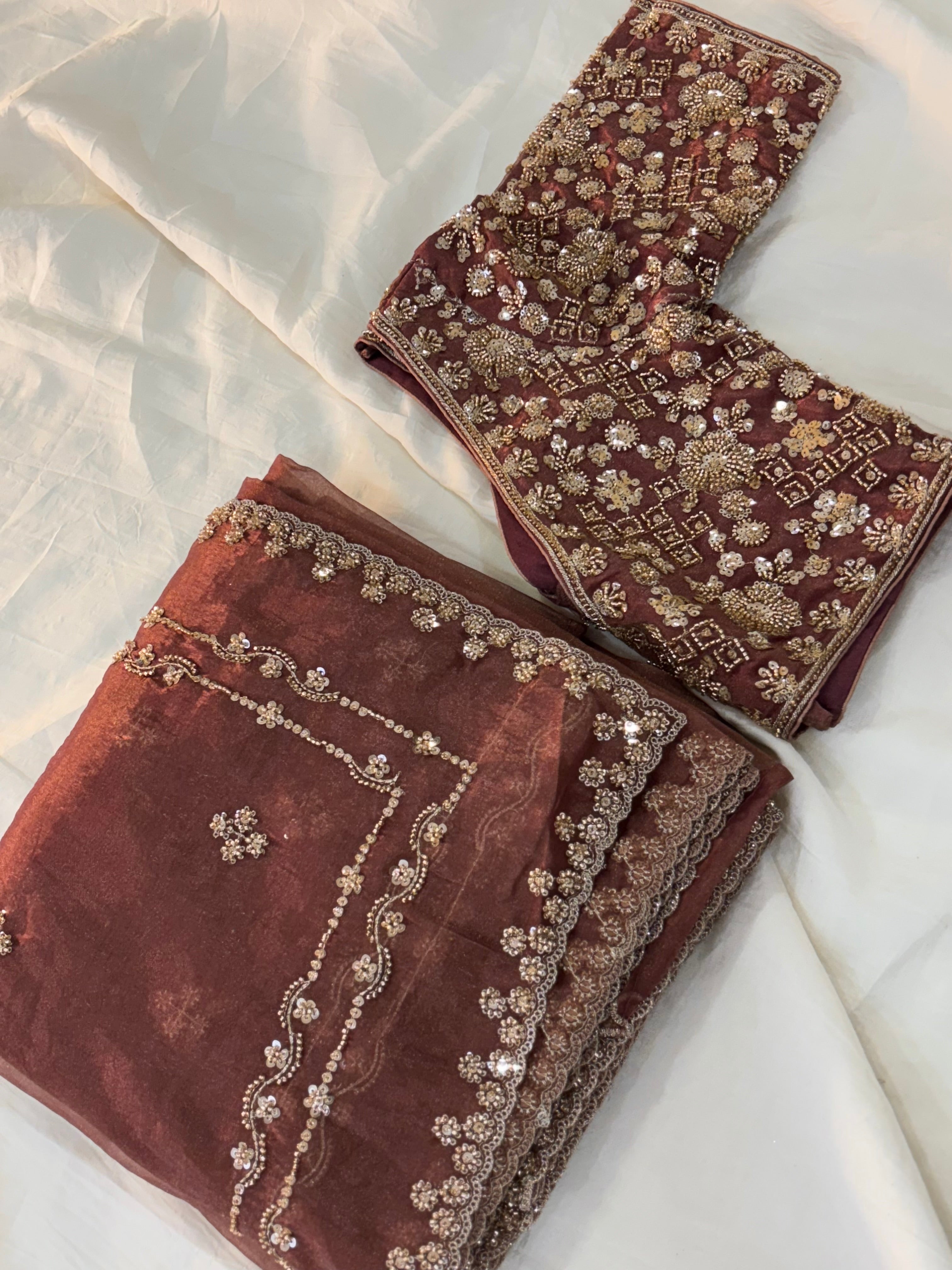 Copper Mauve Cocktail 🍸 Saree