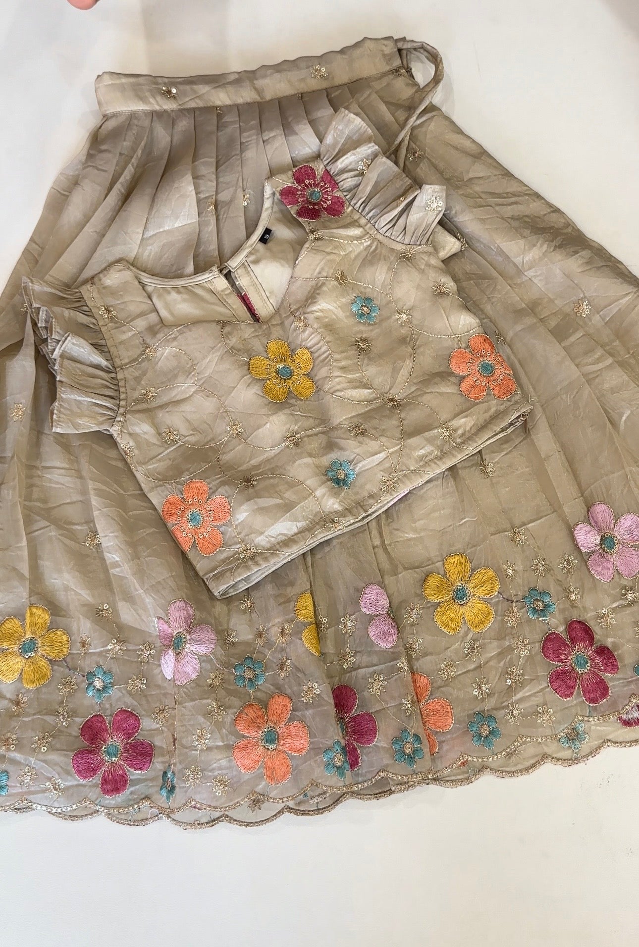 Ivory Cocktail Kids Lehenga
