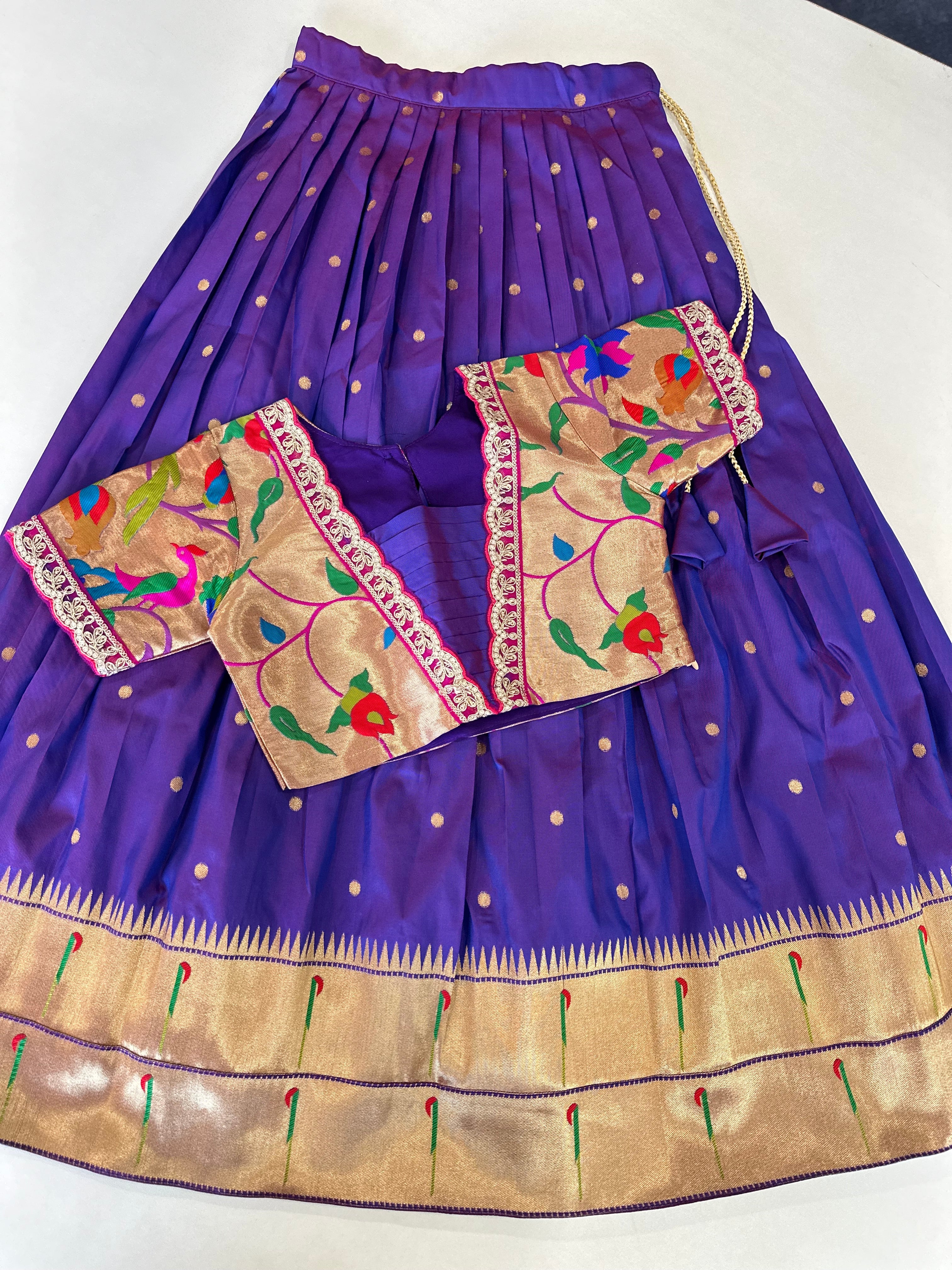 Paithani Traditional Kids Lehenga