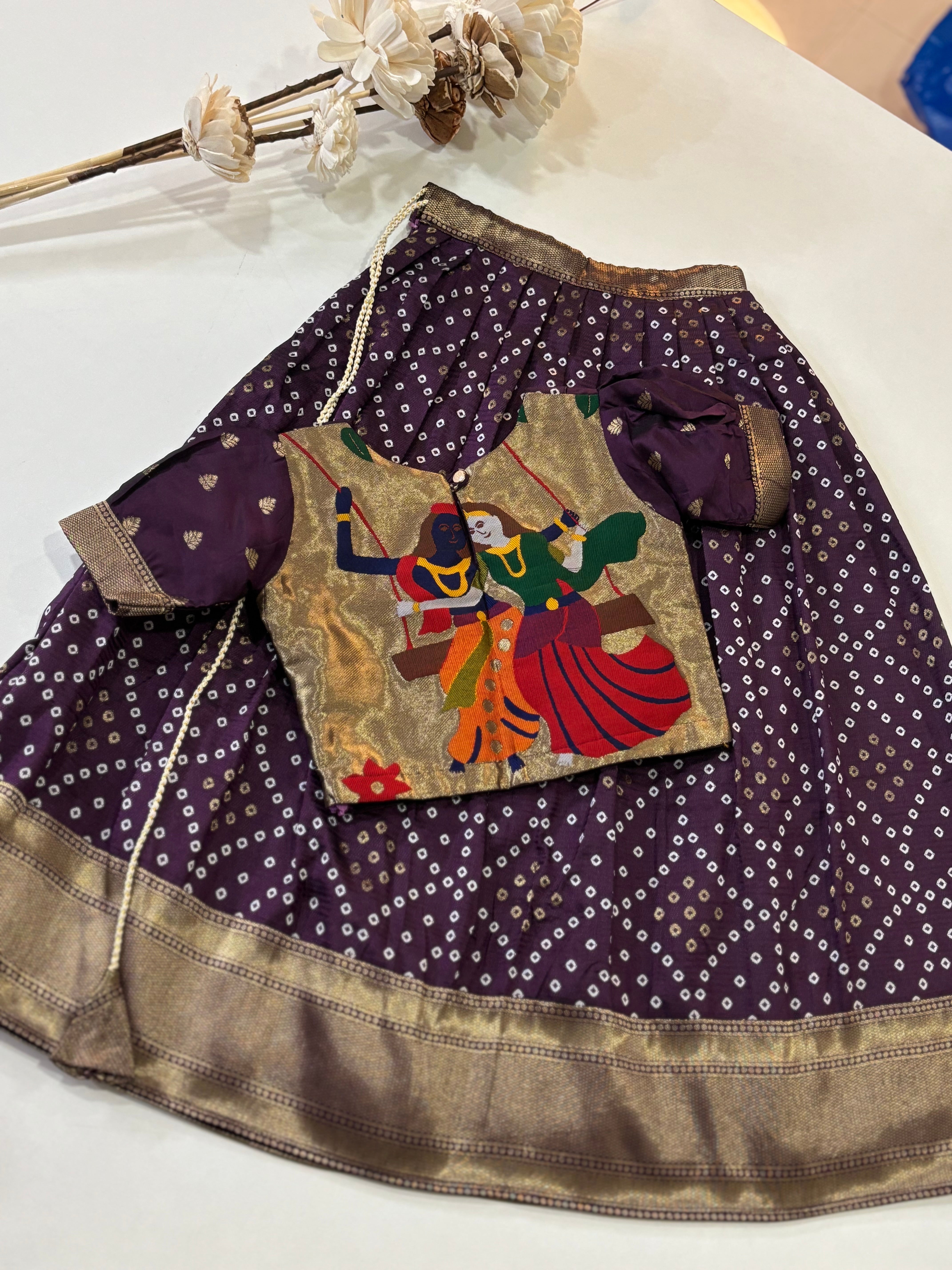 Radhakrishna Paithani Kids Lehenga