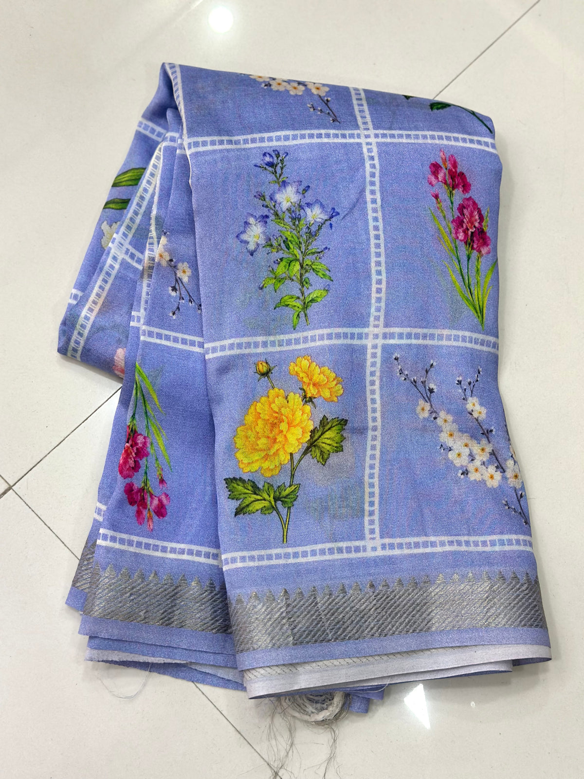 Soft Lavendar Mangalagiri Floral