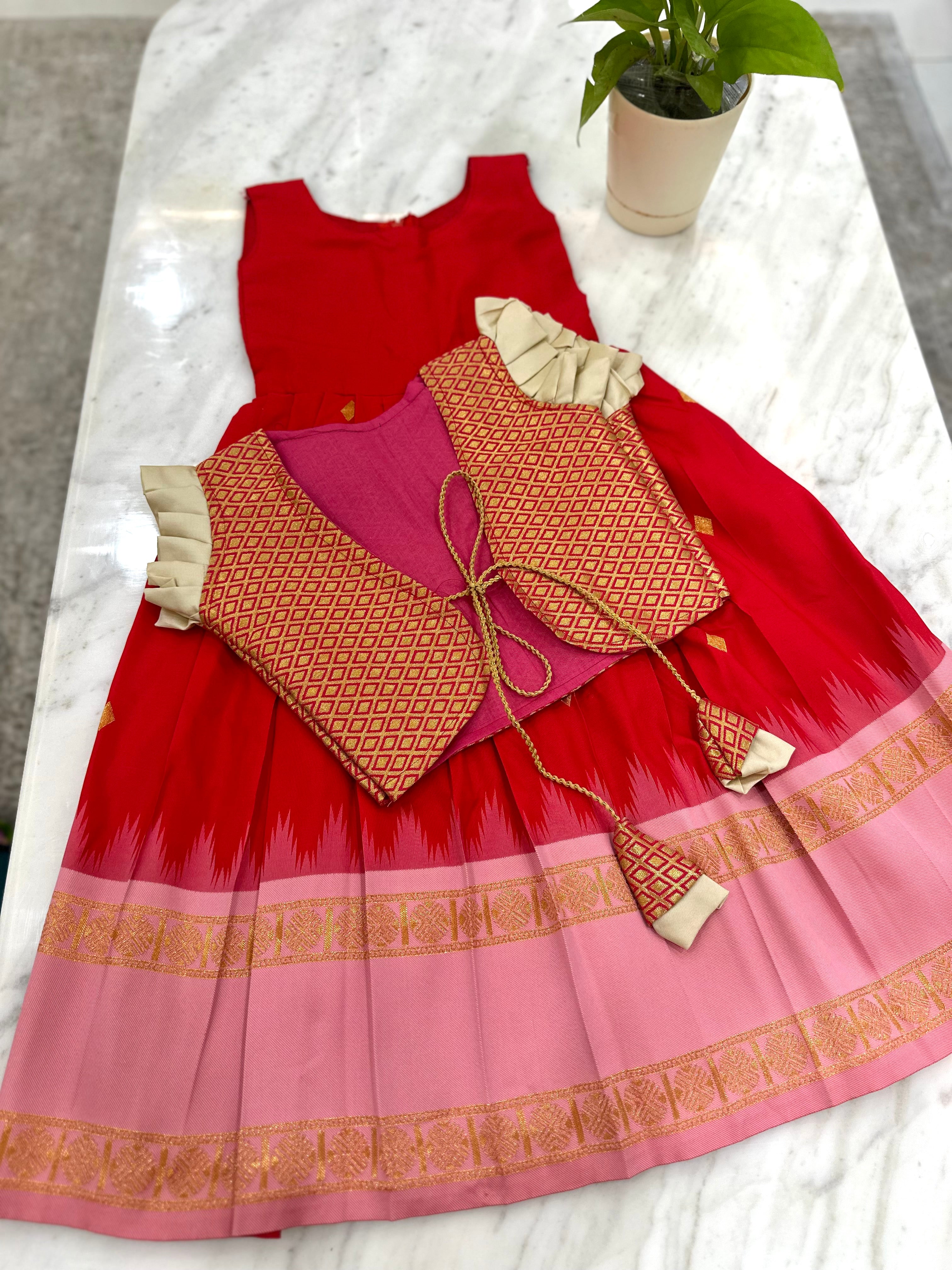 Vintage Semi Gadwal Kids Lehenga