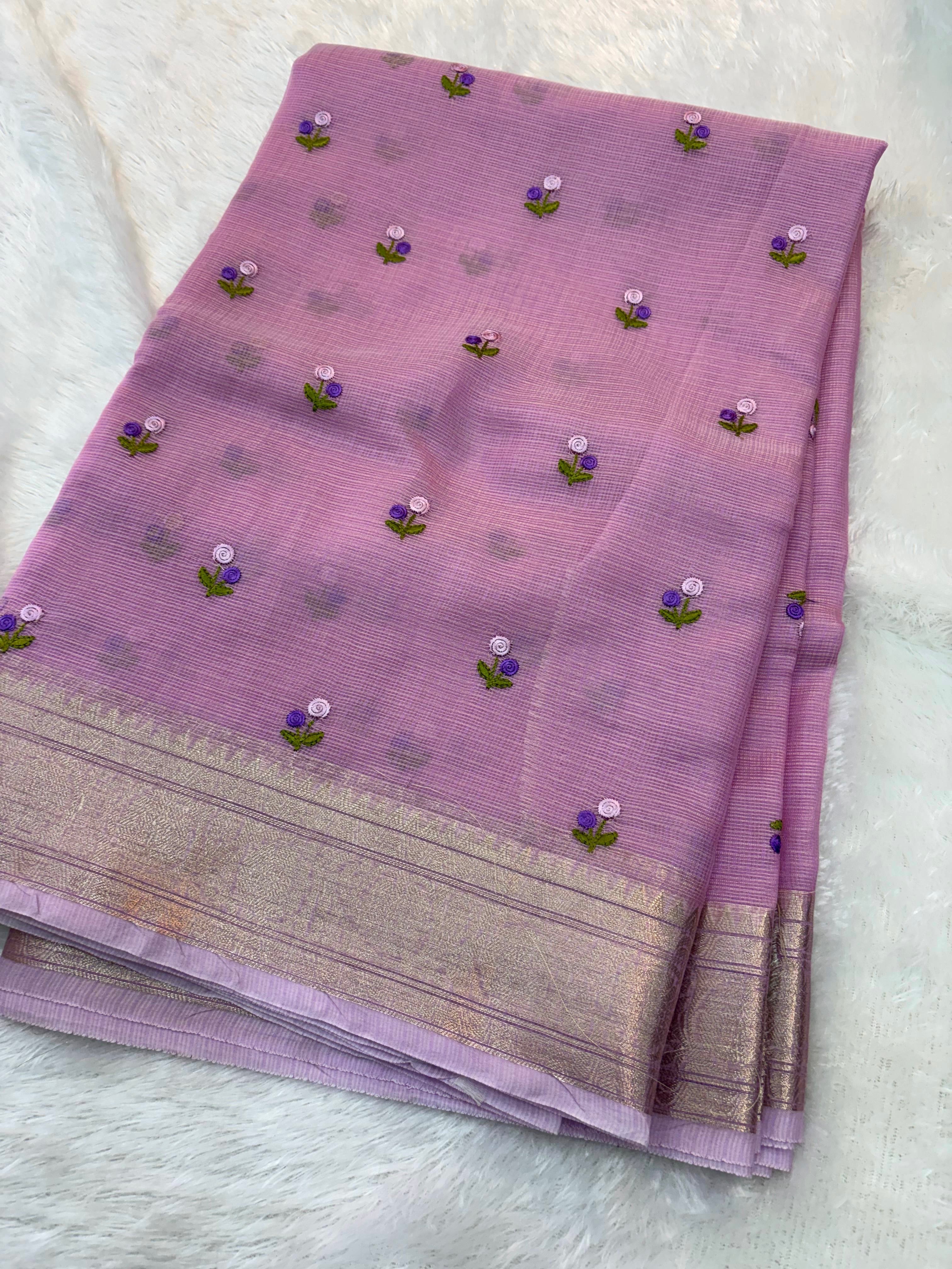 Lilac Kota Embroidery