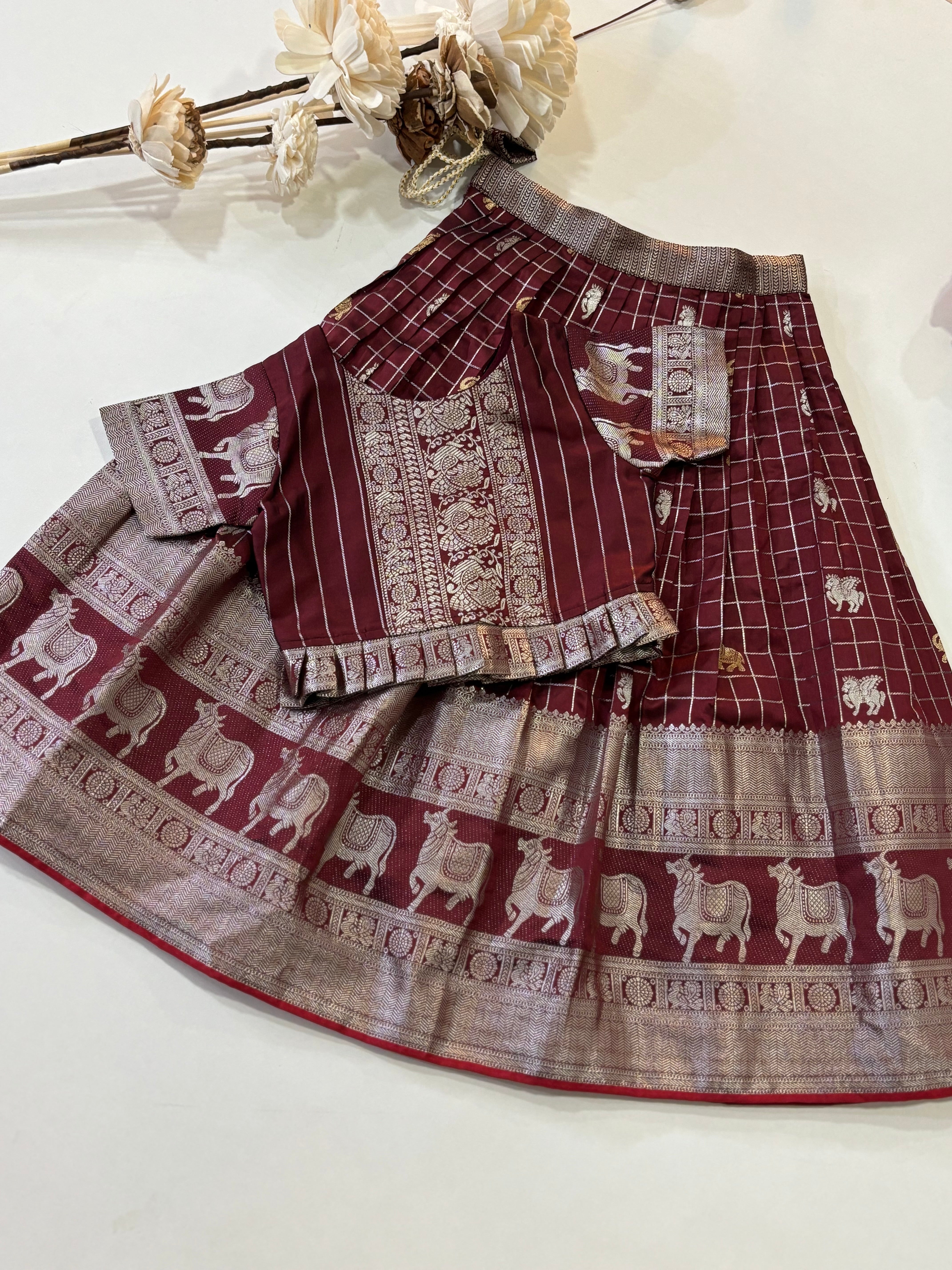 Vintage Kanchi Kids Lehenga