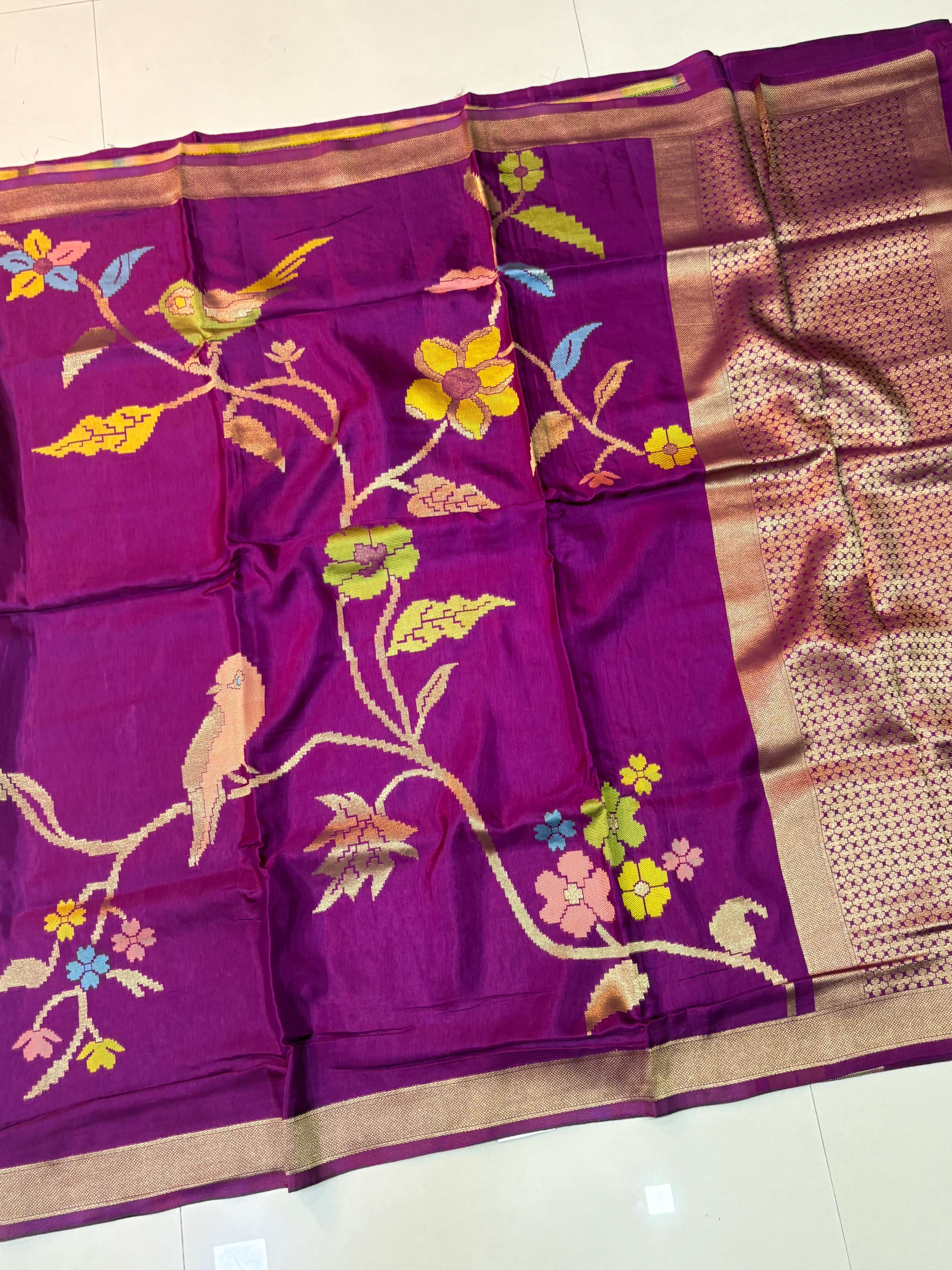 Russian Silk Jamdani Sarees