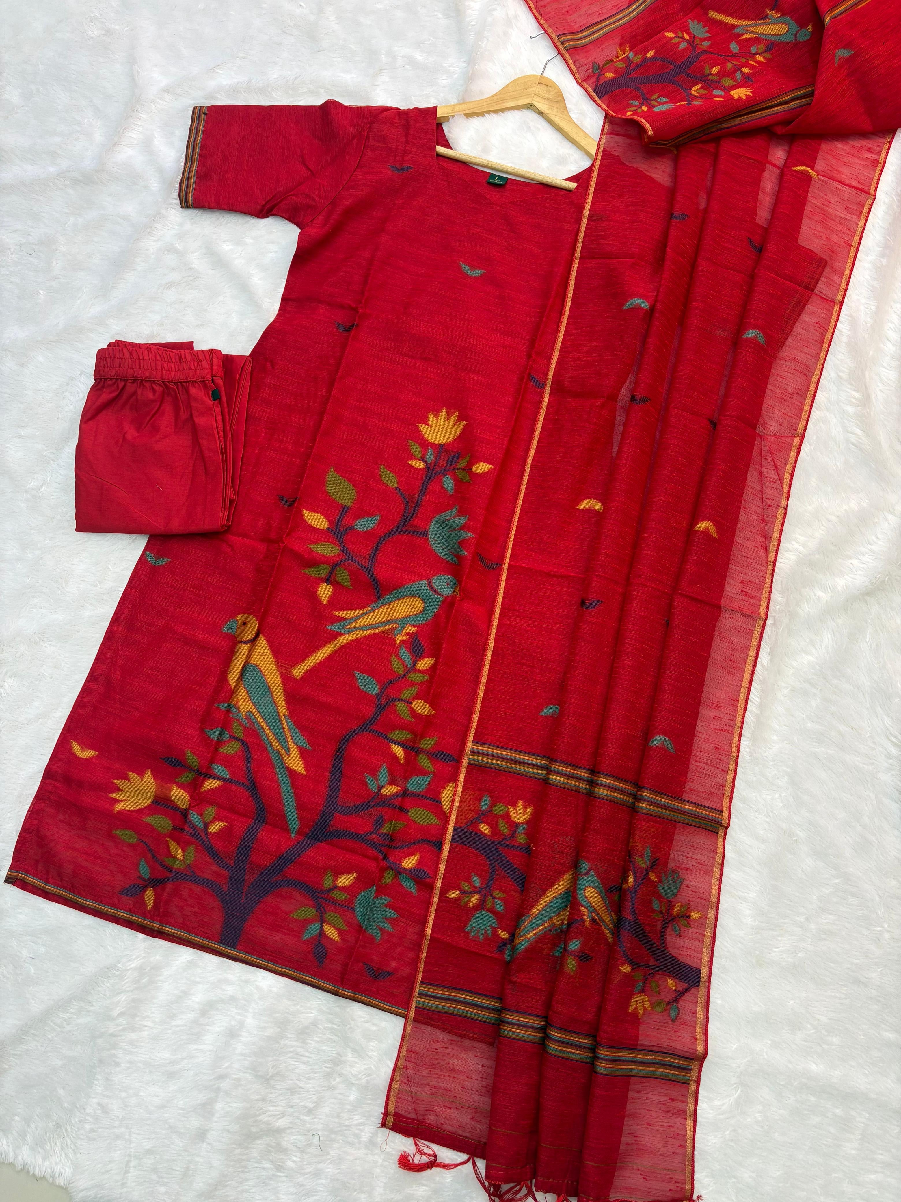 Khadi Jamdani Weaving Kurti sets