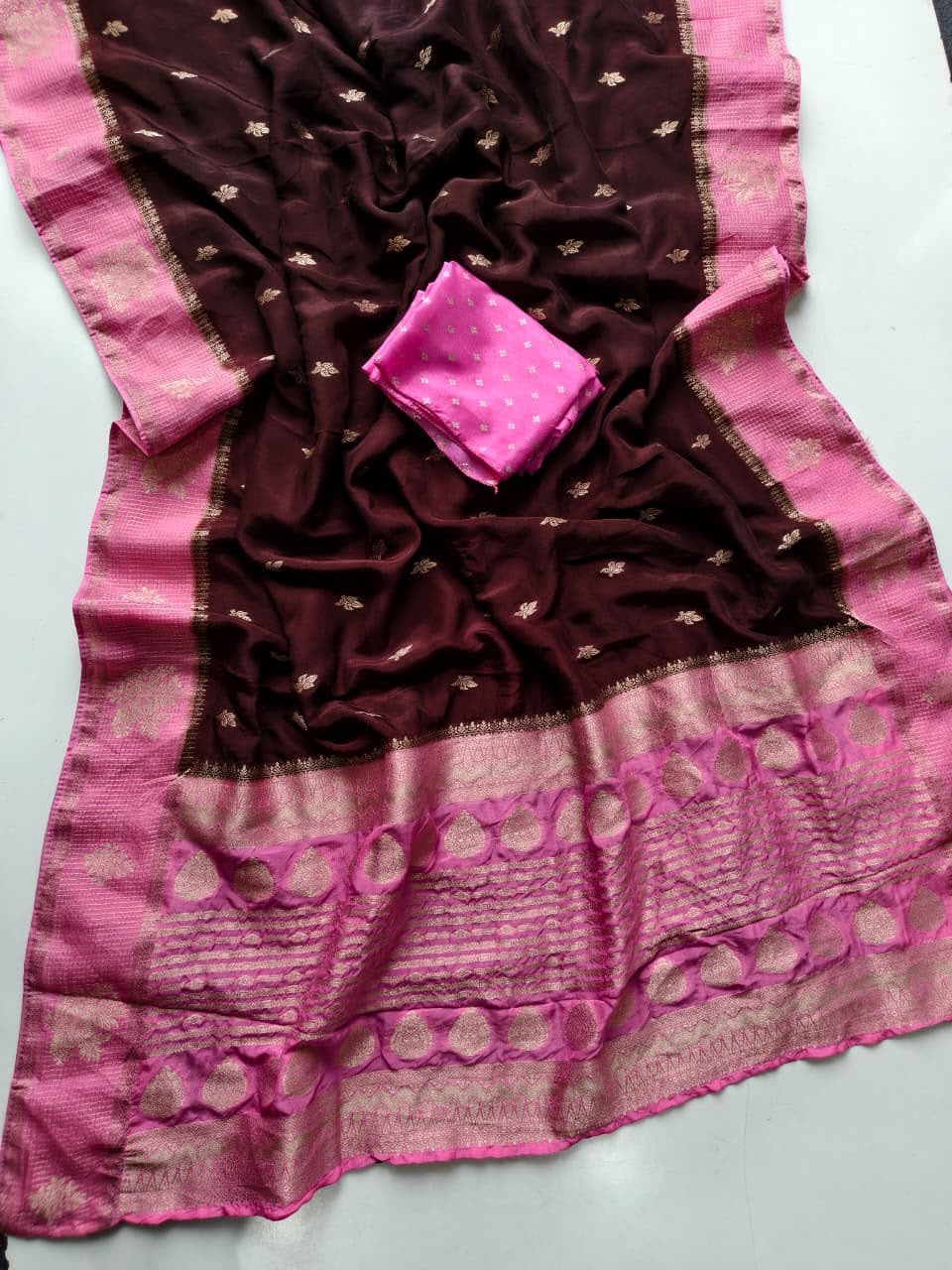 Rust Wine Brown Viscous Georgette