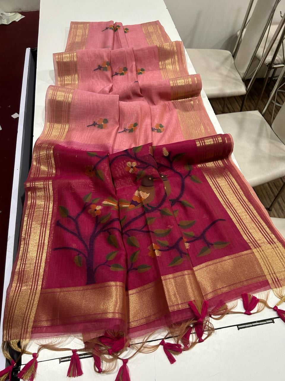 Munga Cotton Jamdhani Sarees