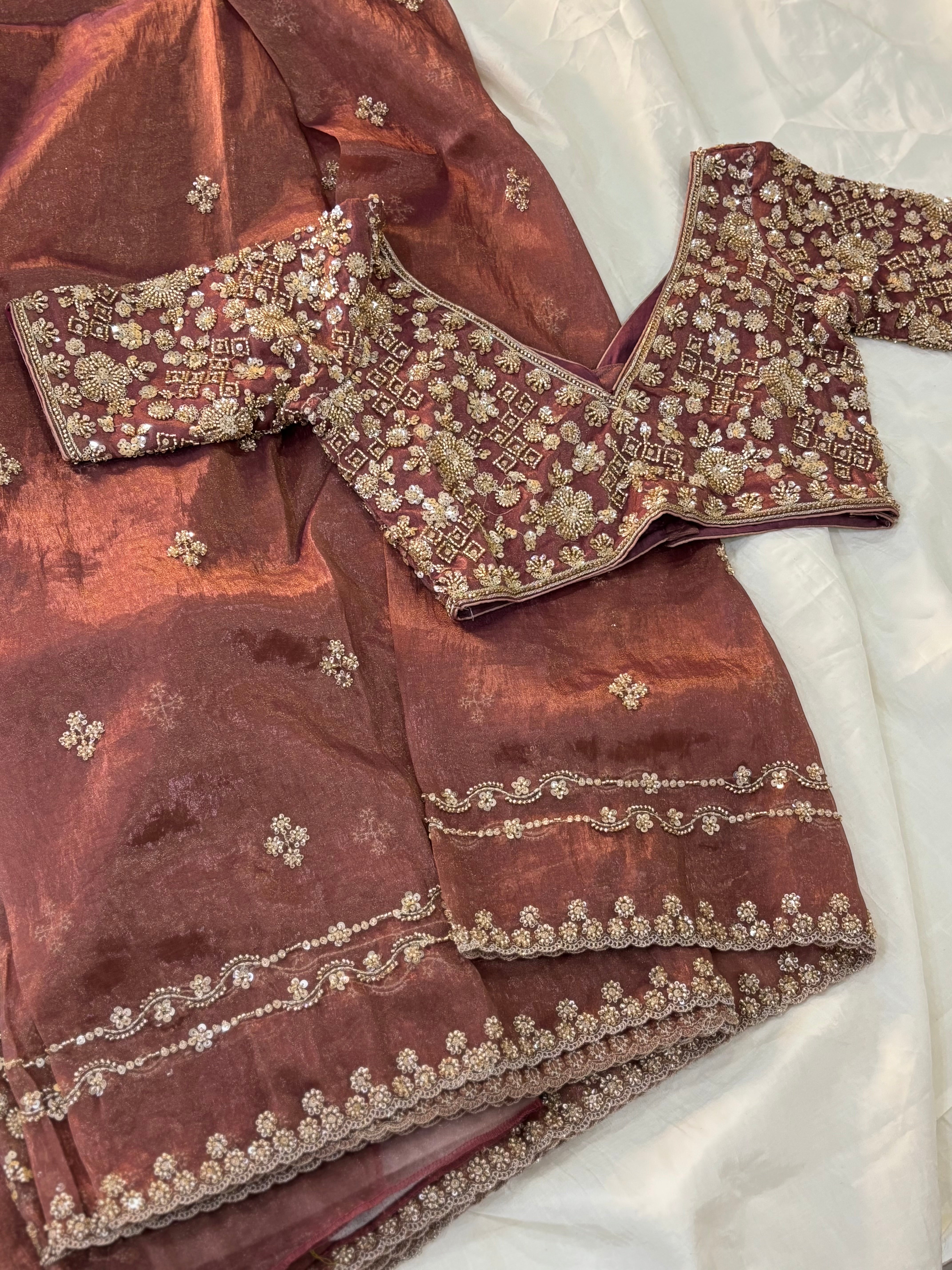 Copper Mauve Cocktail 🍸 Saree