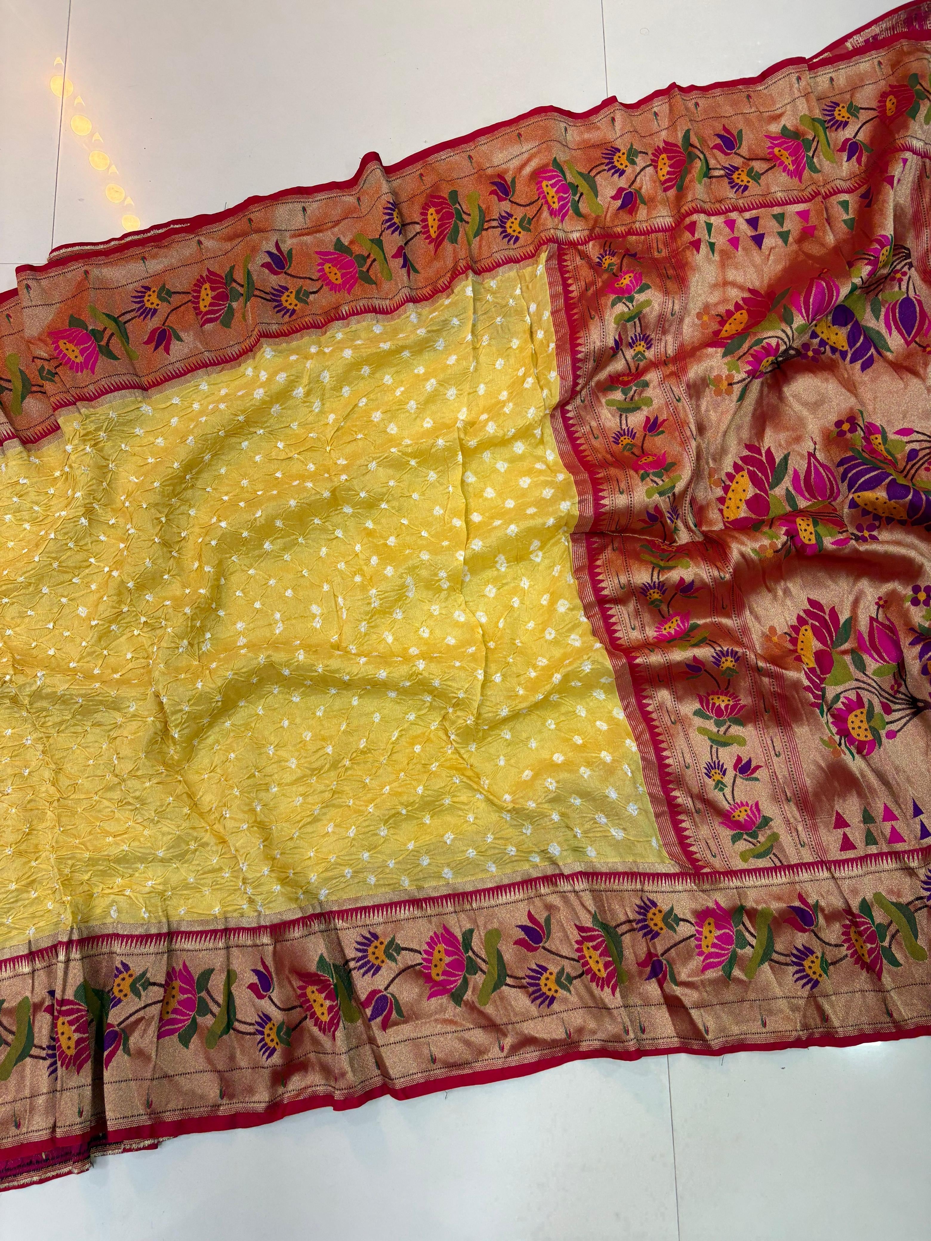 Pastel Yellow Banidni Paithani