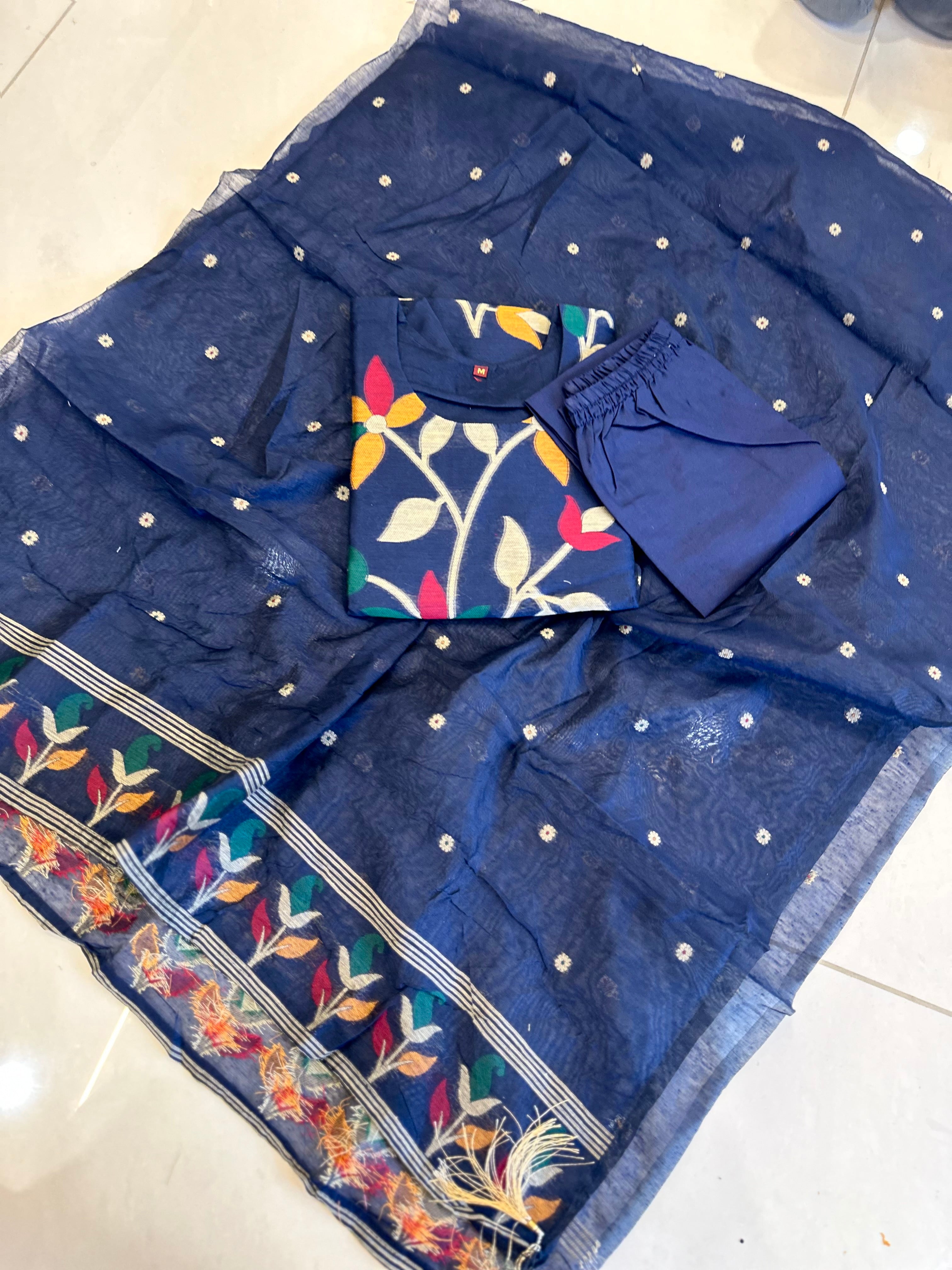 Muslin Jamdani Kurti Sets