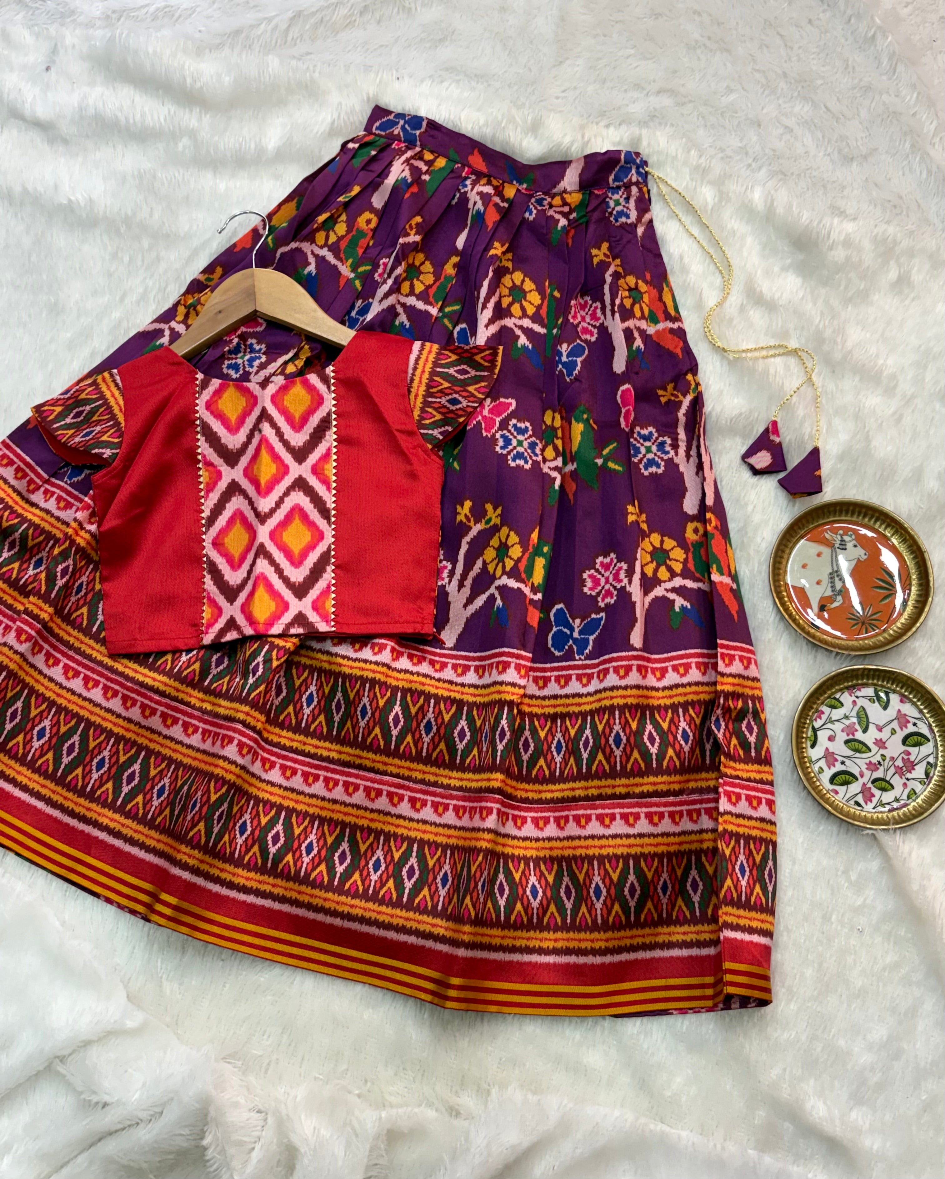 Fancy Patola kids Lehenga