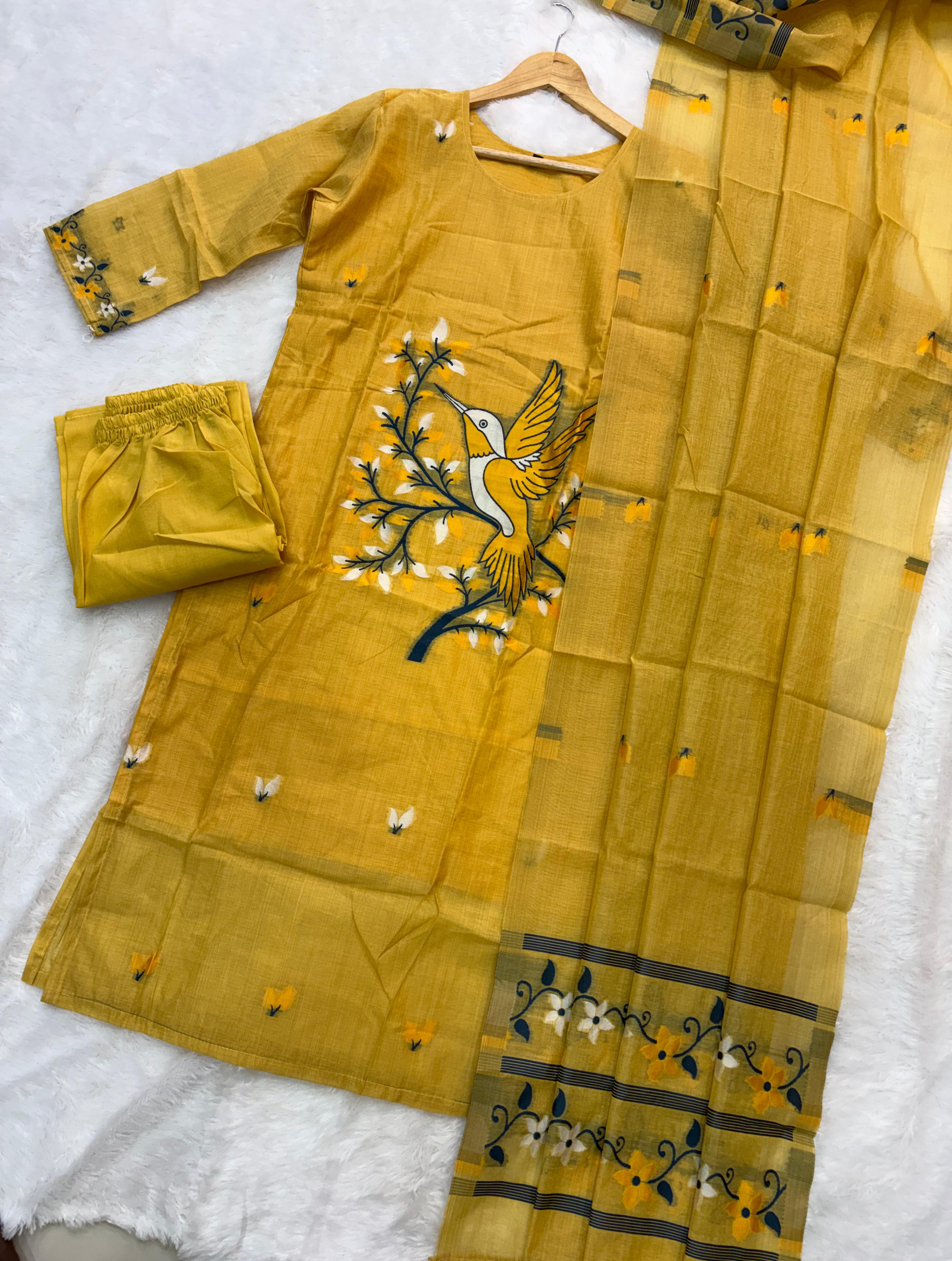 Muslin Jamdani Kurti Sets