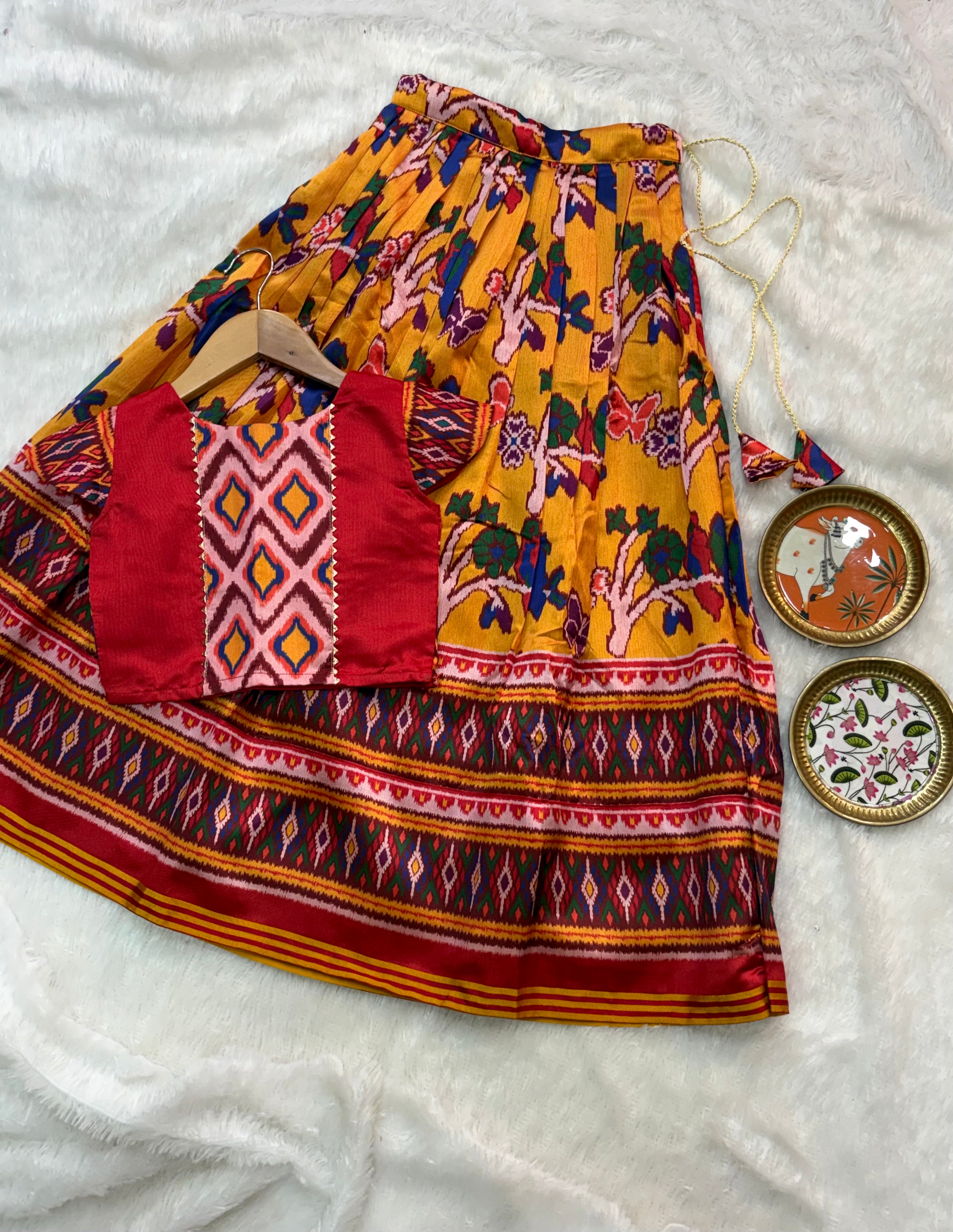 Fancy Patola kids Lehenga