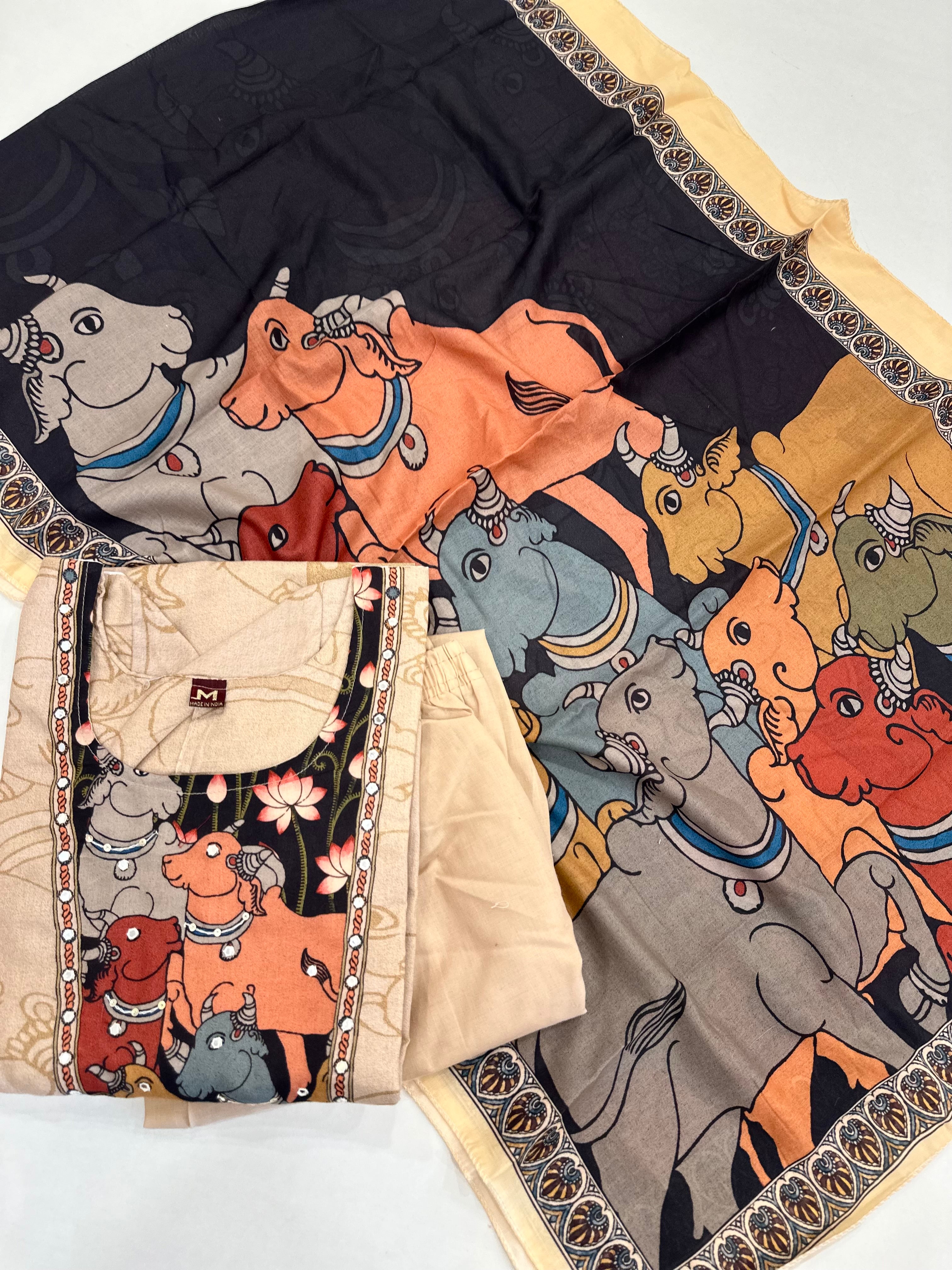 Kalamkari Pichwai Kurti sets