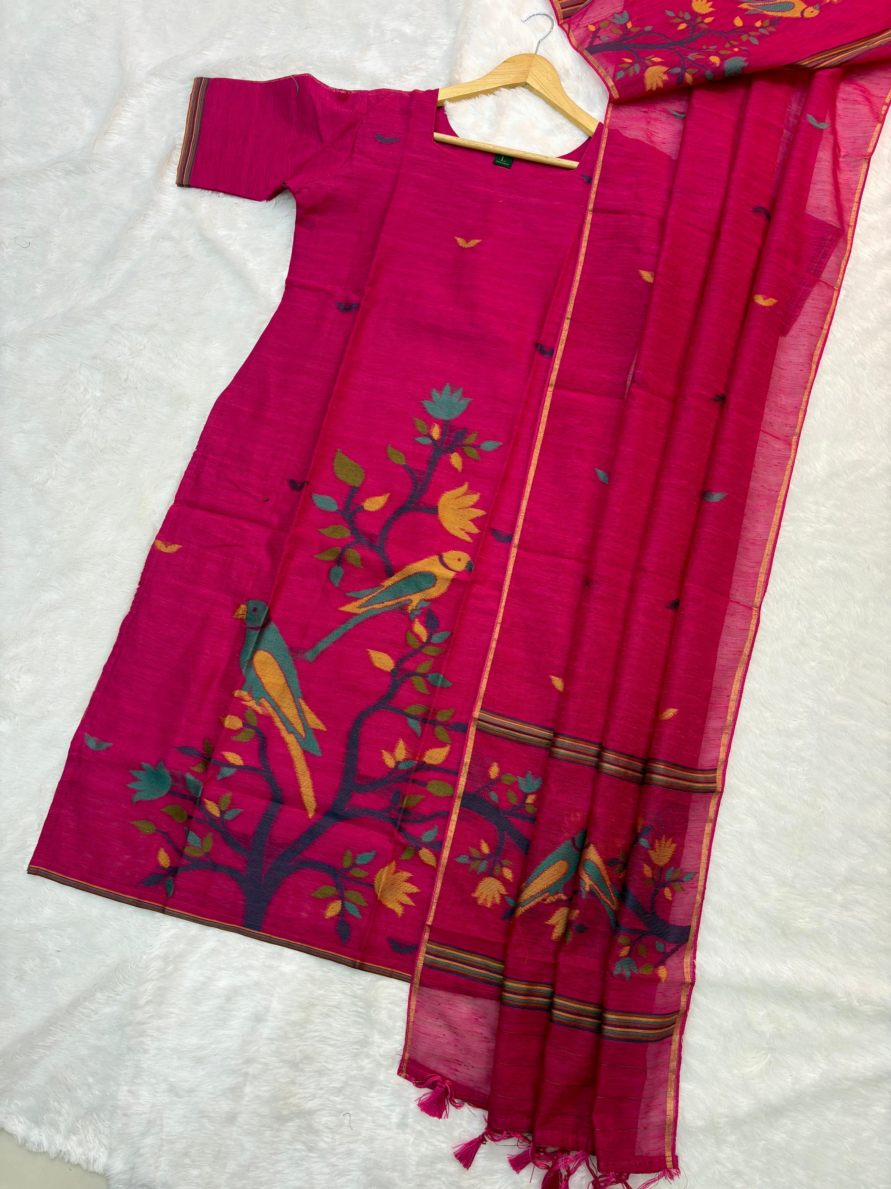 Khadi Jamdani Weaving Kurti sets