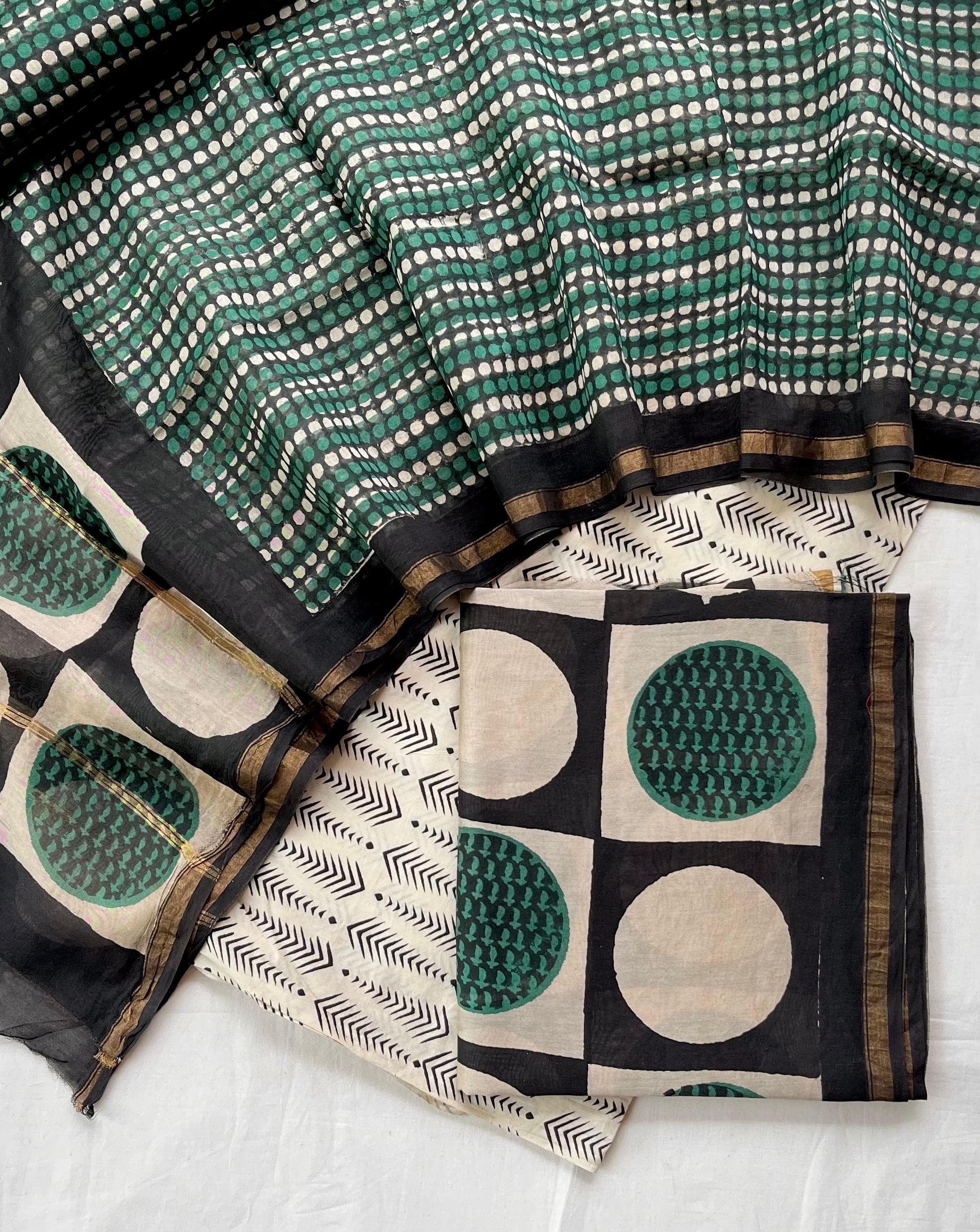 Pure Bagru Chanderi Silk Suits
