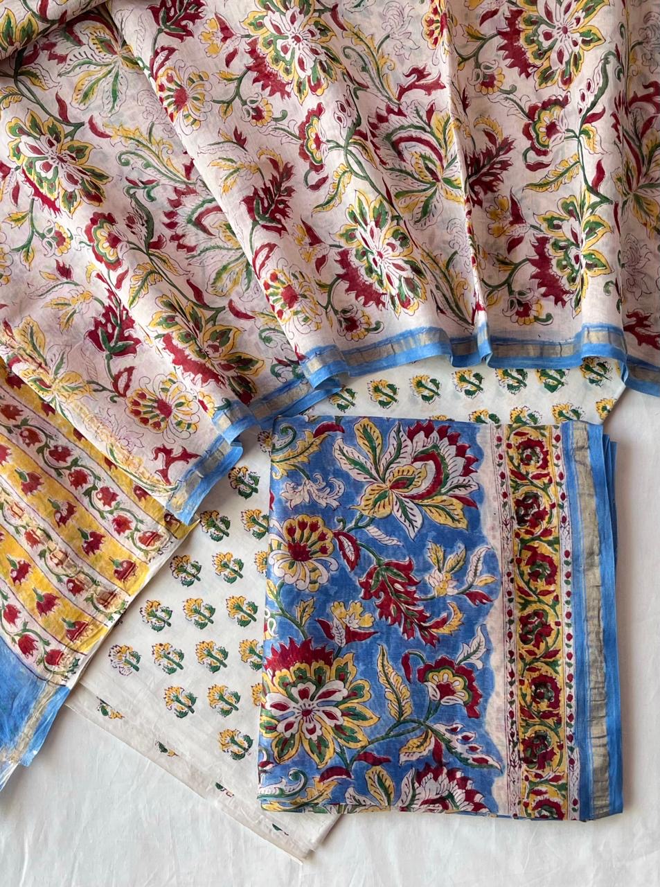 Pure Bagru Chanderi Silk Suits