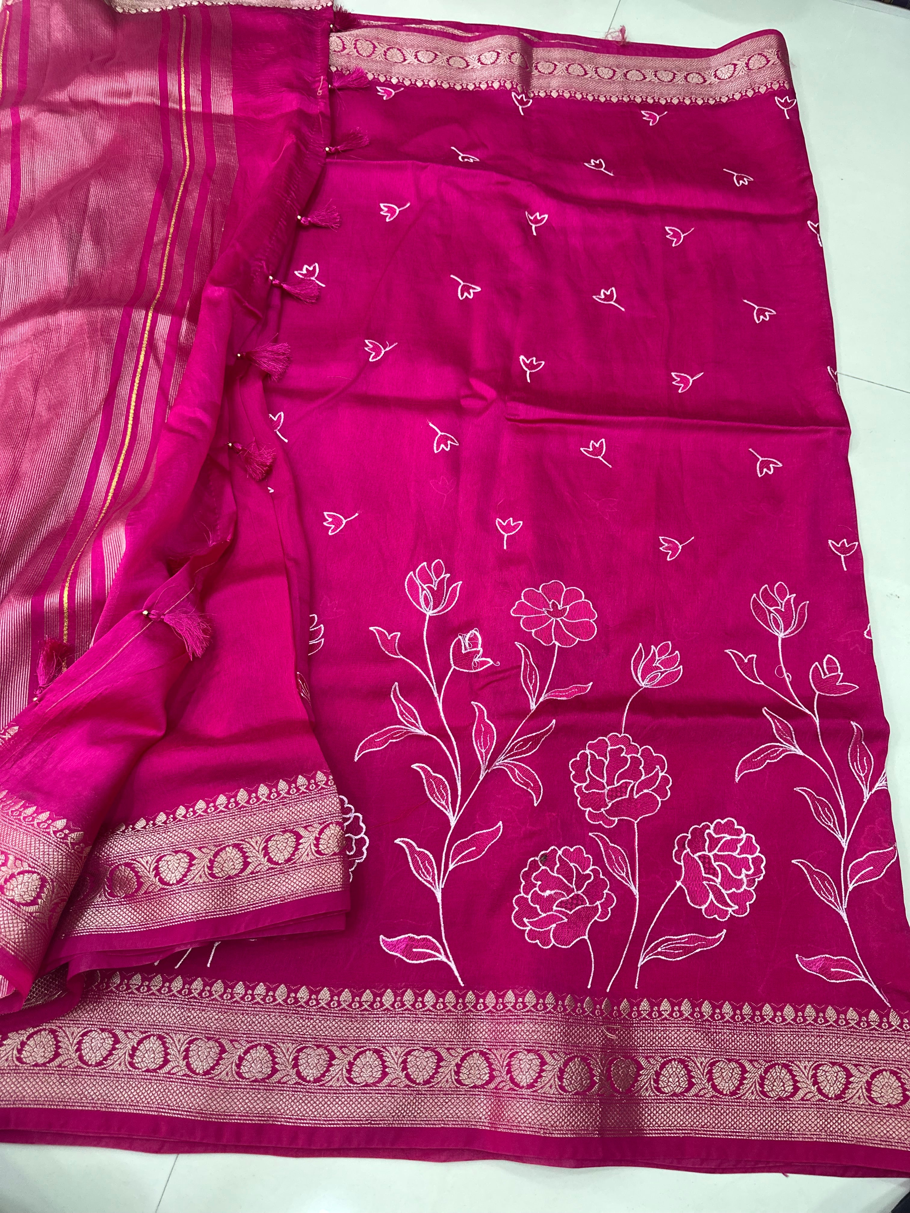 Green Mango Silk  Embroidery