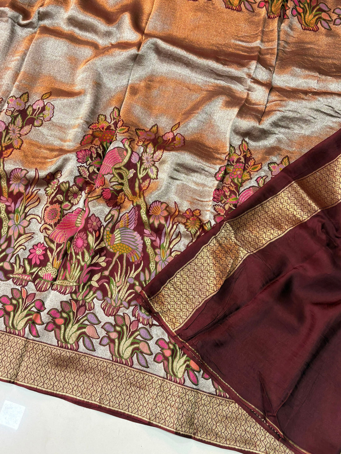 Tissue Meenakari Weaving Sarees