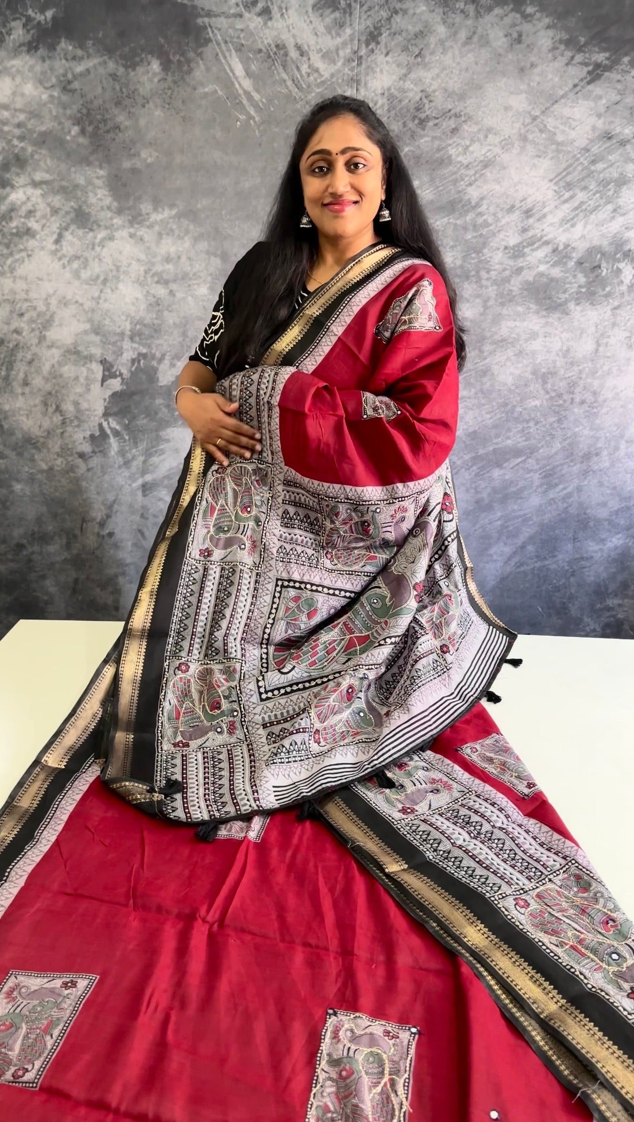 Maheshwari Kalamkari Aari Work