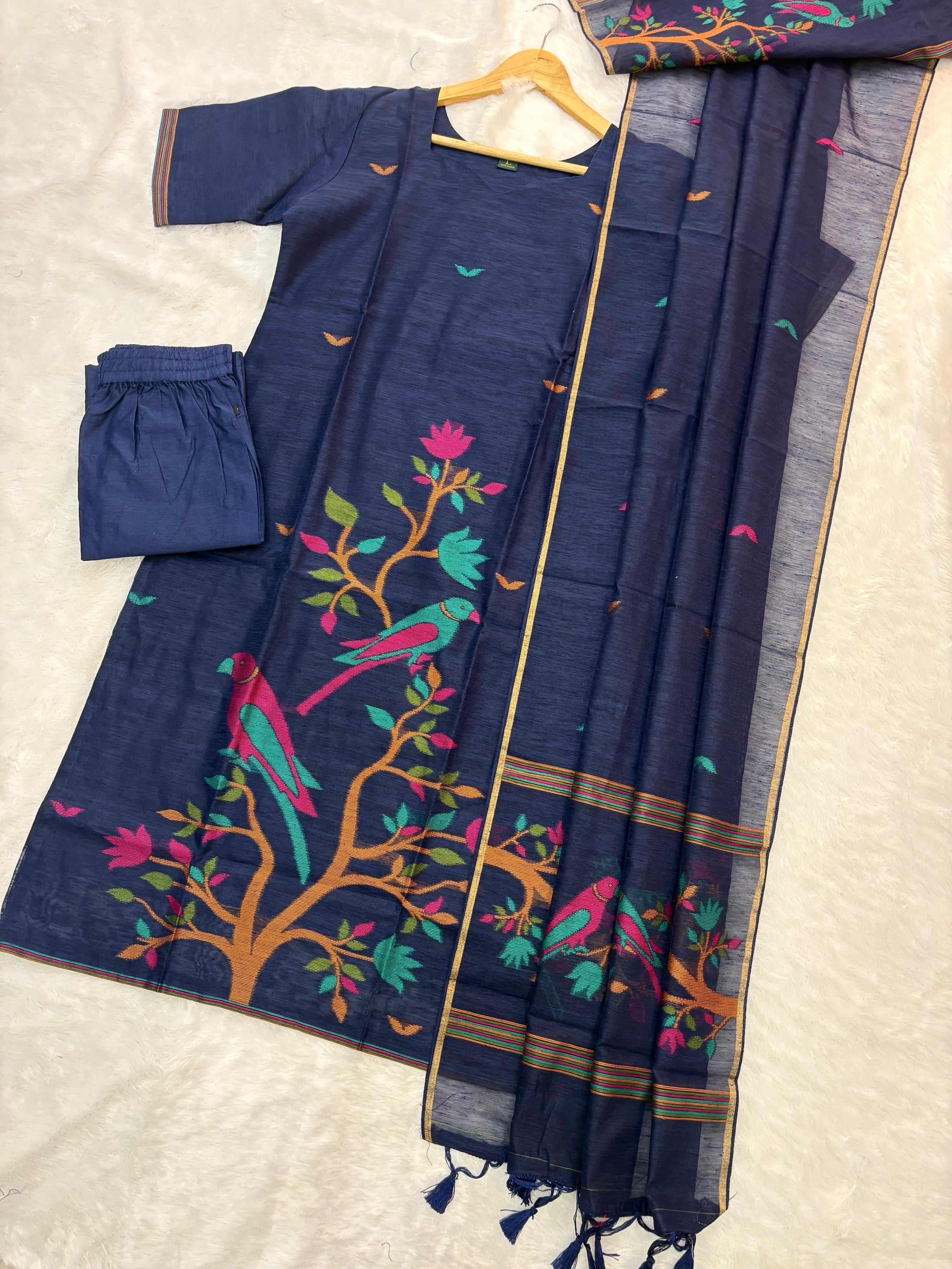 Khadi Jamdani Weaving Kurti sets