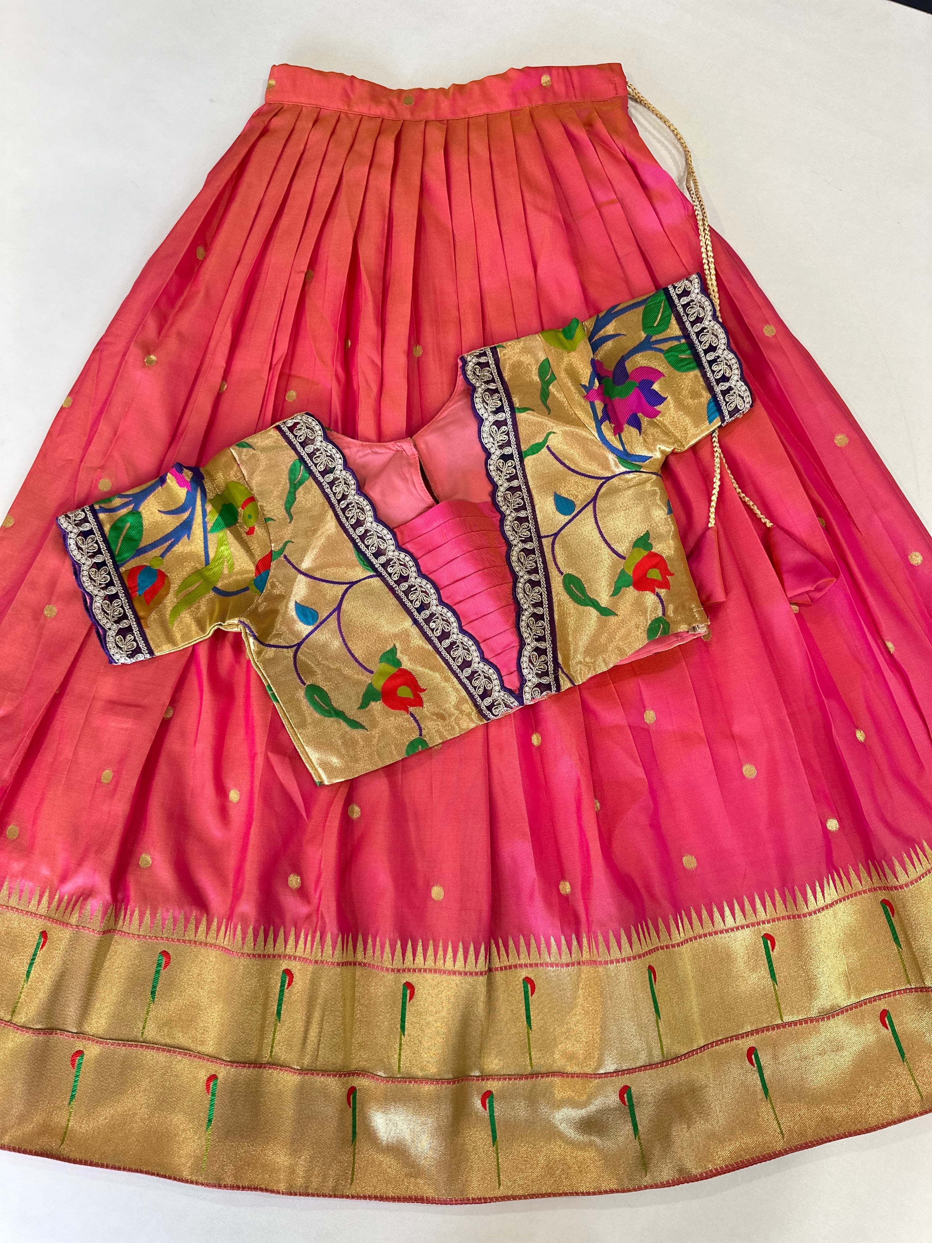 Paithani Traditional Kids Lehenga