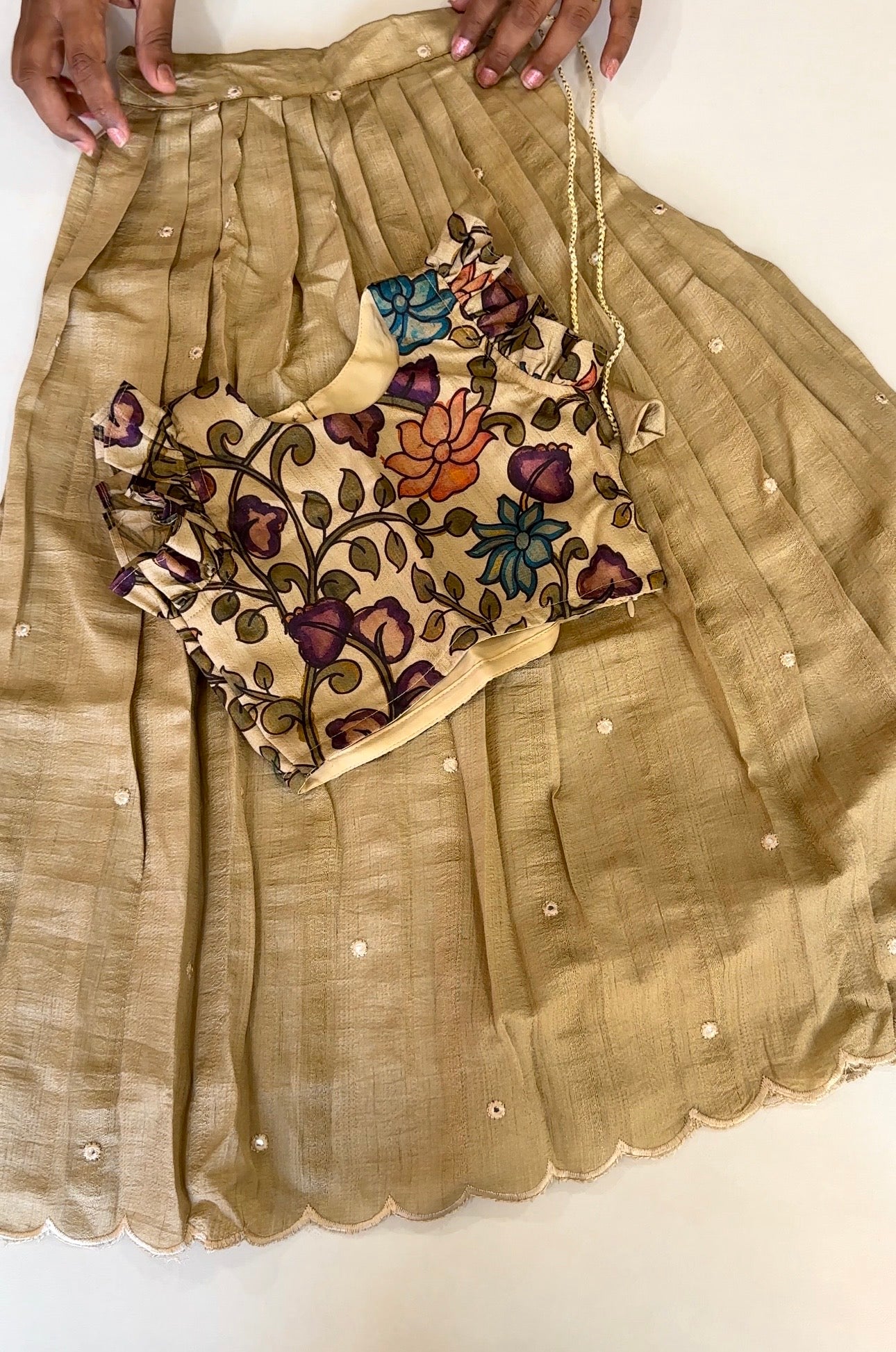 Tussar Kalamkari Kids Lehenga