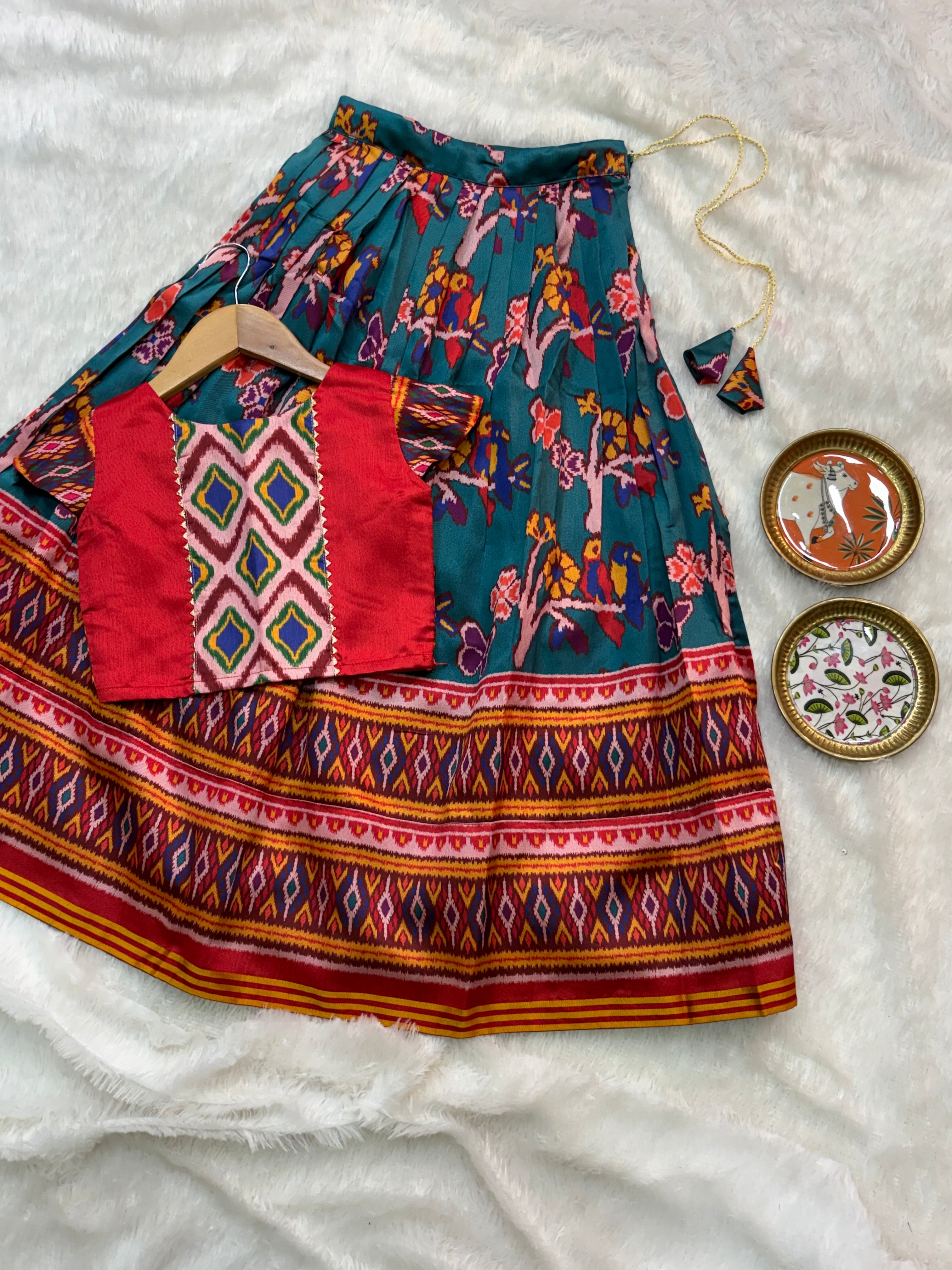 Fancy Patola kids Lehenga