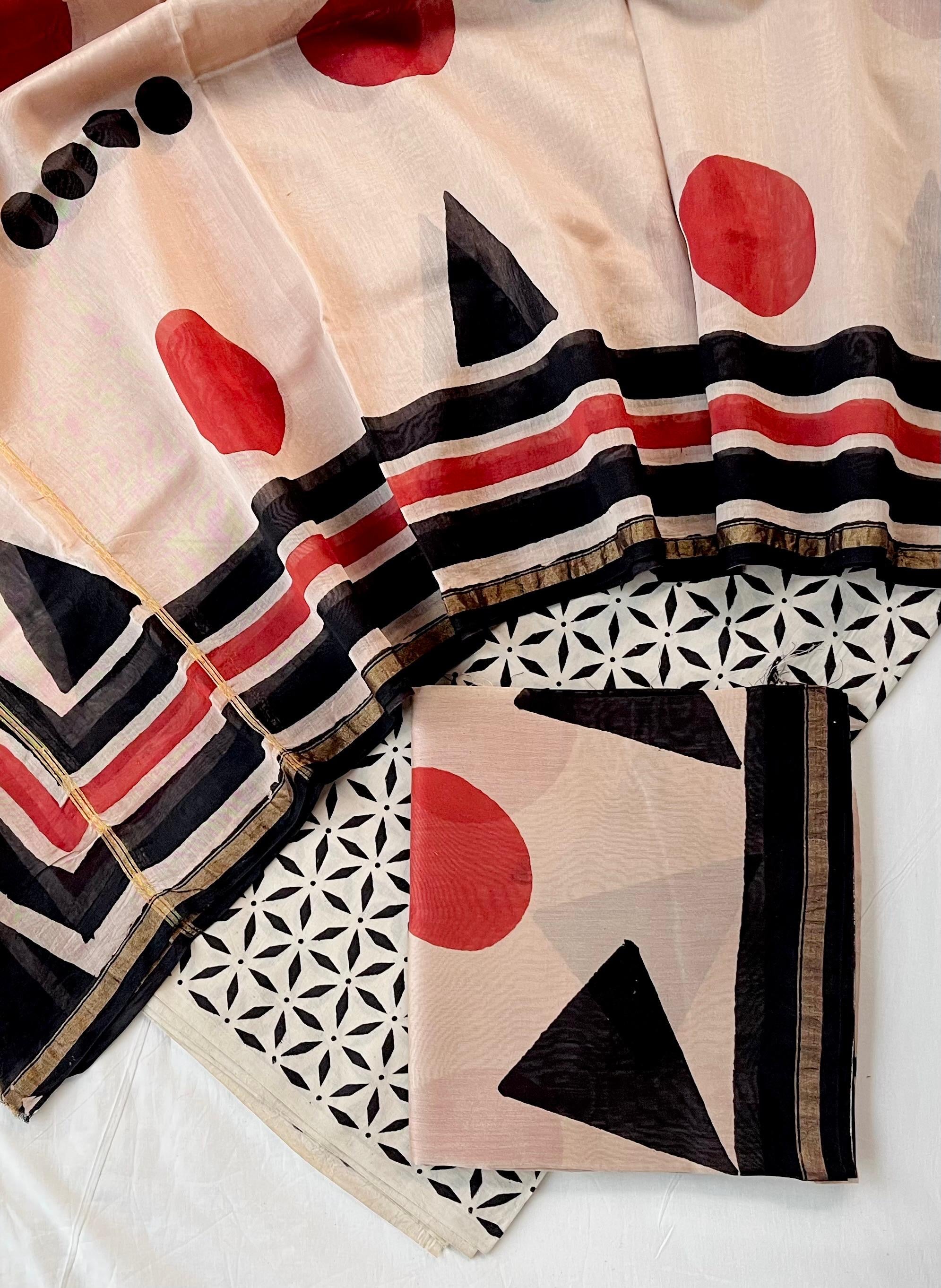Pure Bagru Chanderi Silk Suits