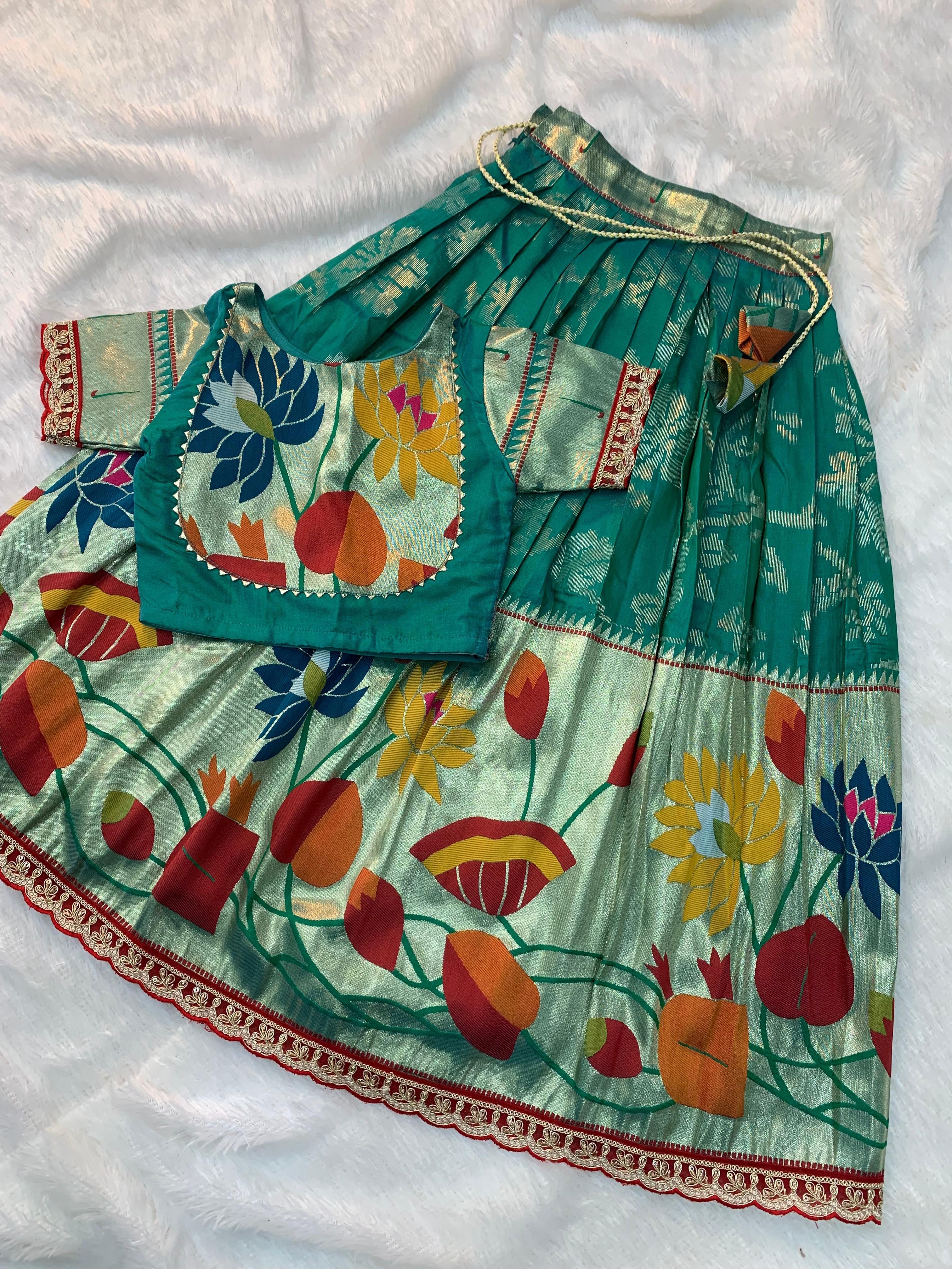 Lotus 🪷 Paithani Kids Lehenga 🥰