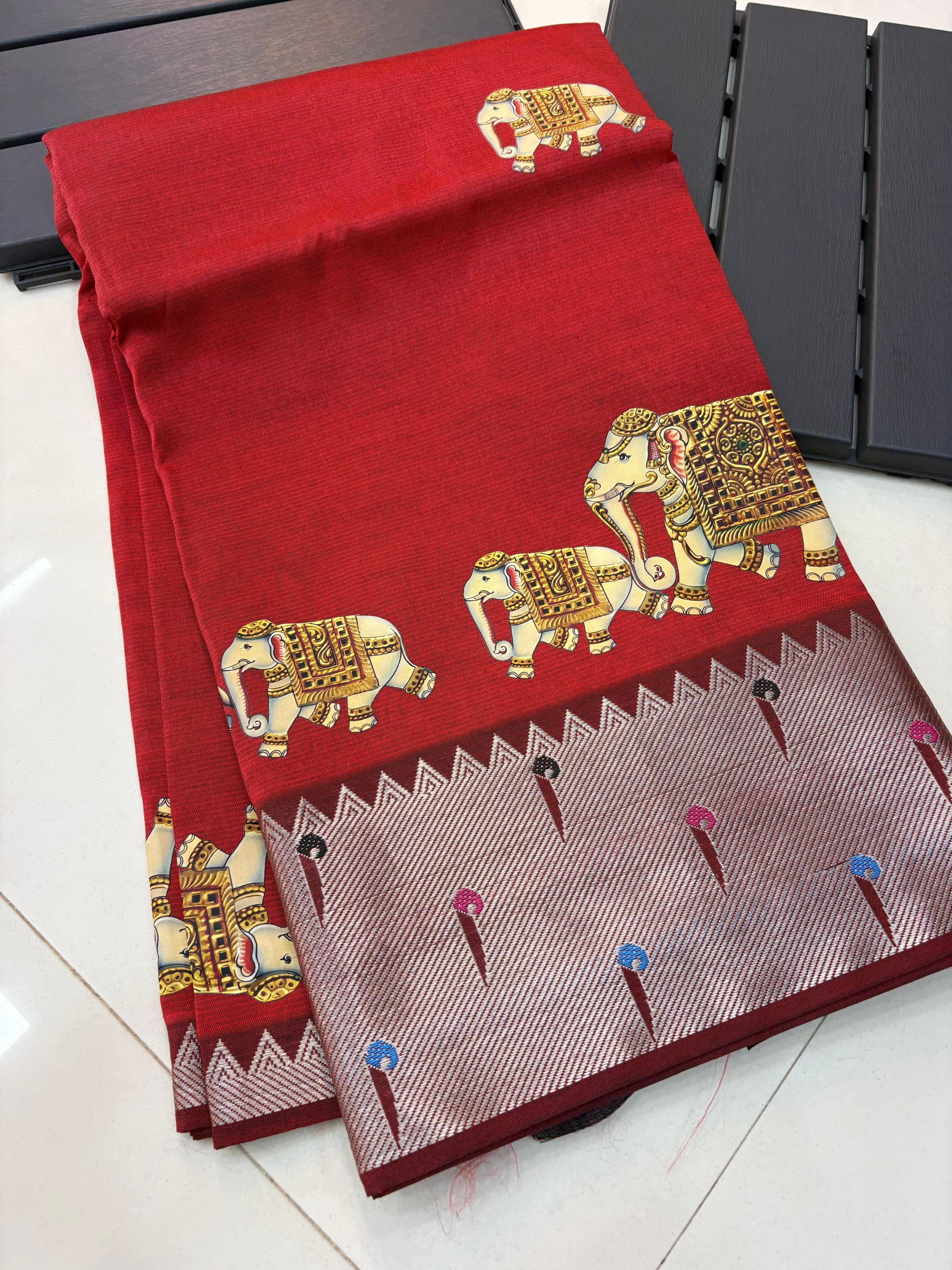 Tanjore Print Paithani Borders