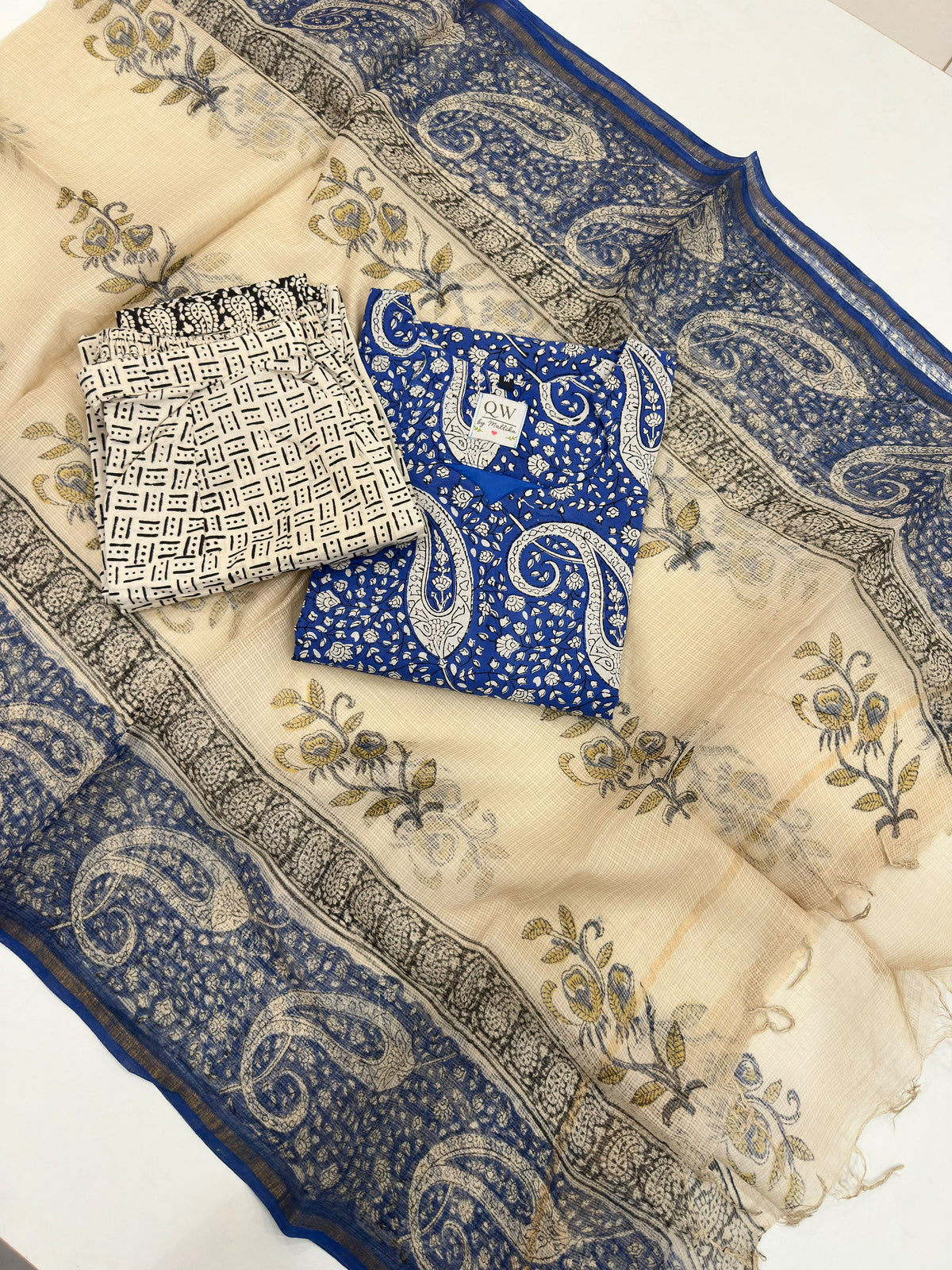 Bagru Cotton with Kota dupatta Kurti sets