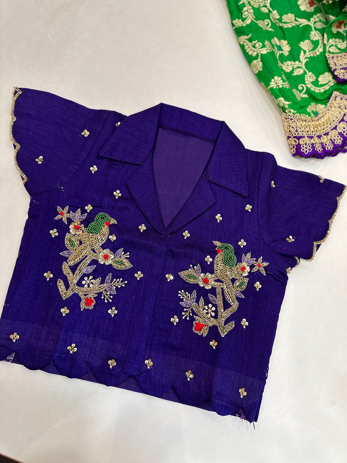Bujji Varnam~ Maggam Work Kids Lehenga