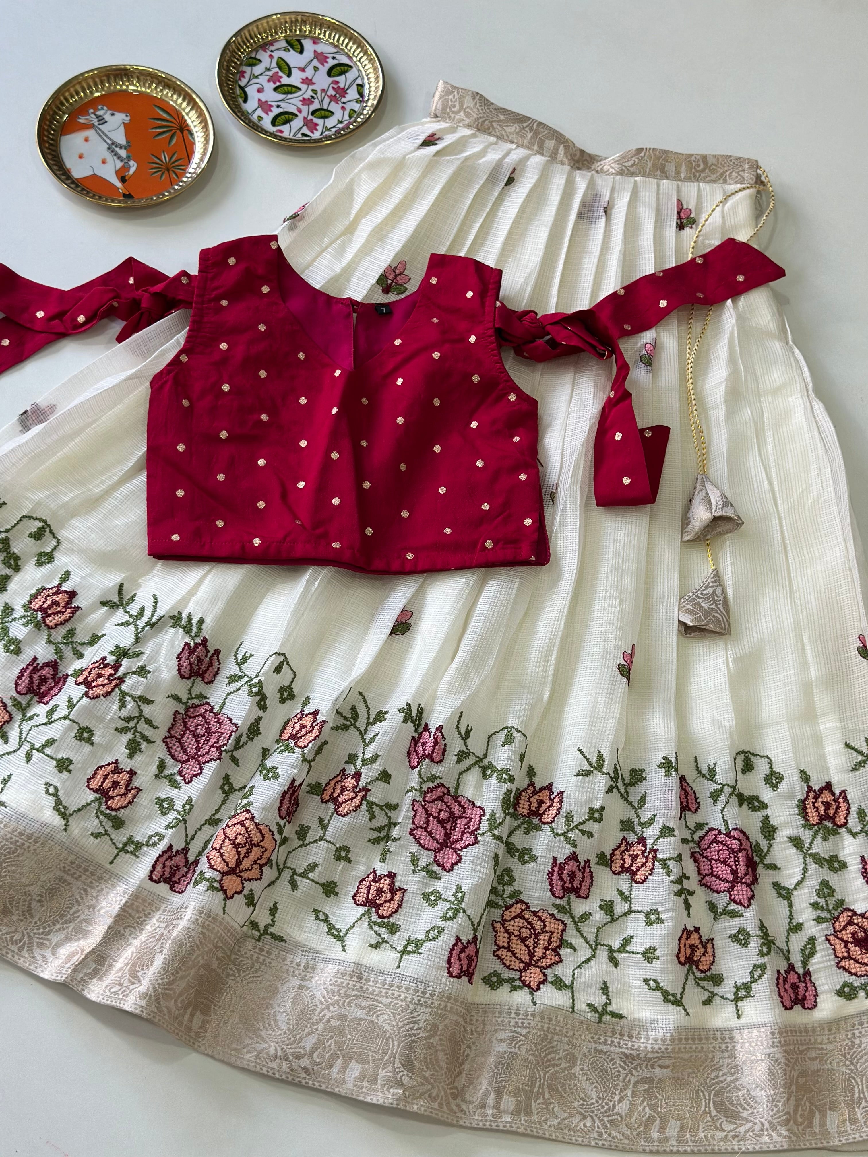 Kota Embriodery Kids Lehenga