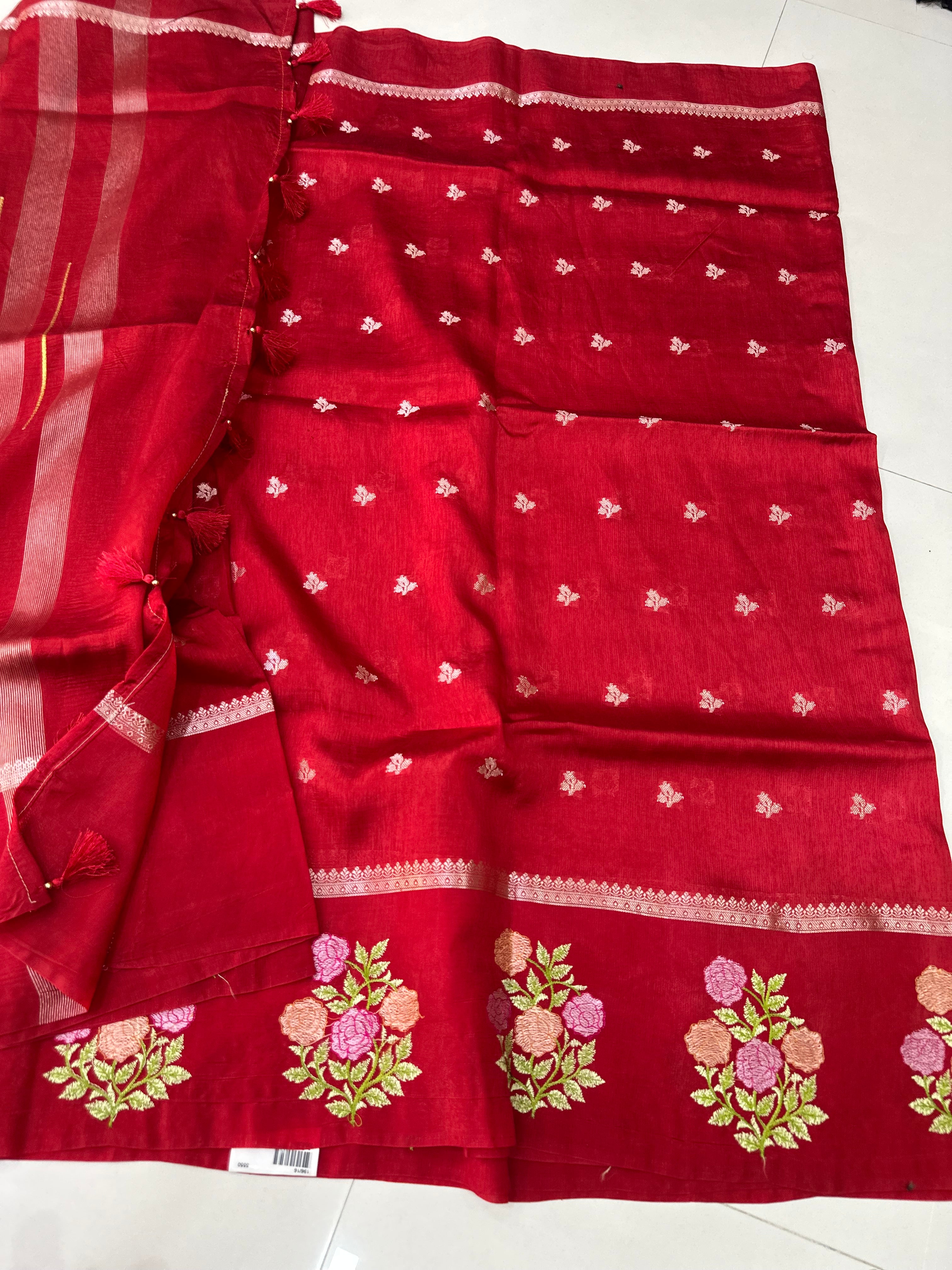 Green Mango Embriodery Sarees