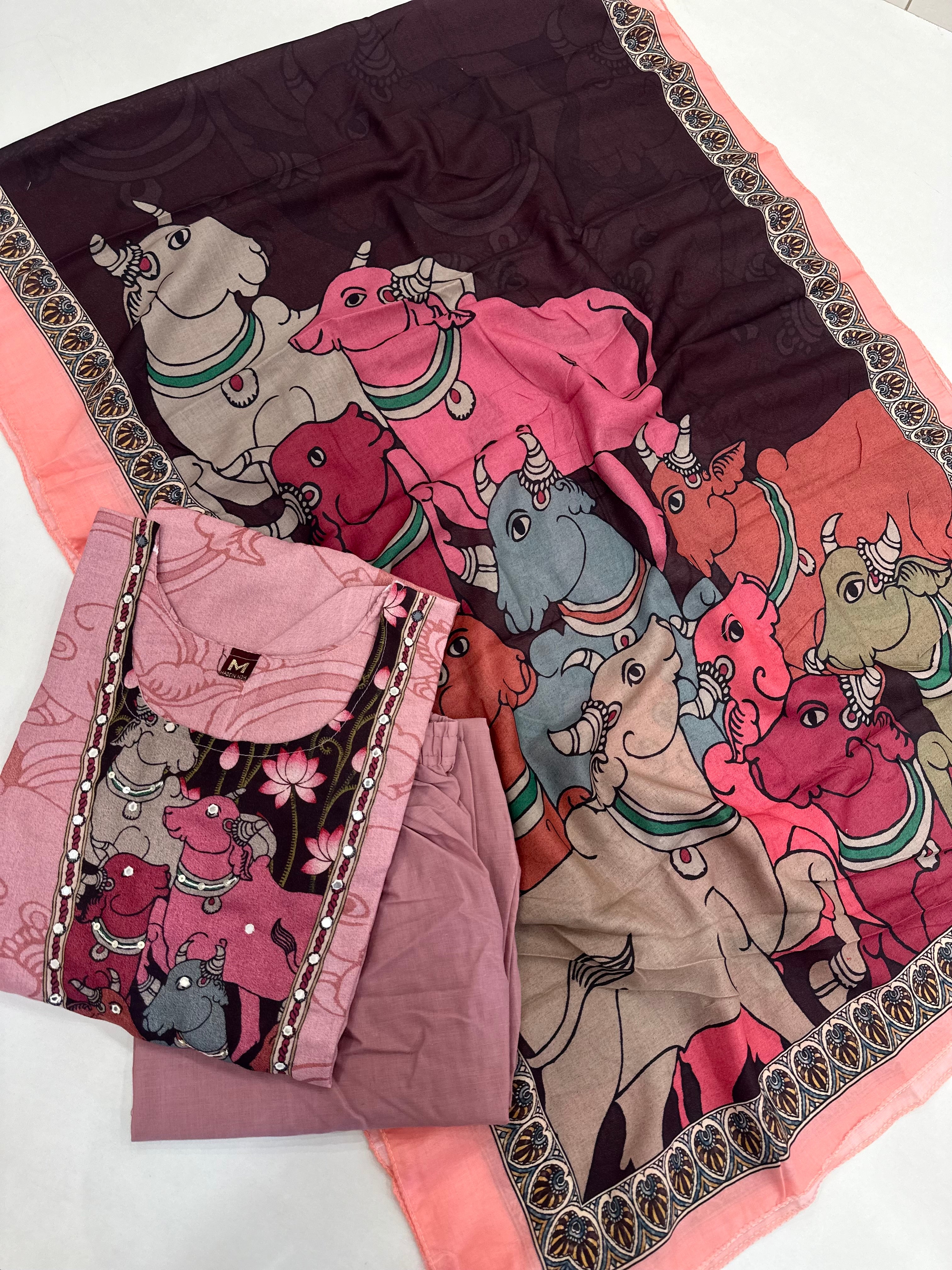 Kalamkari Pichwai Kurti sets