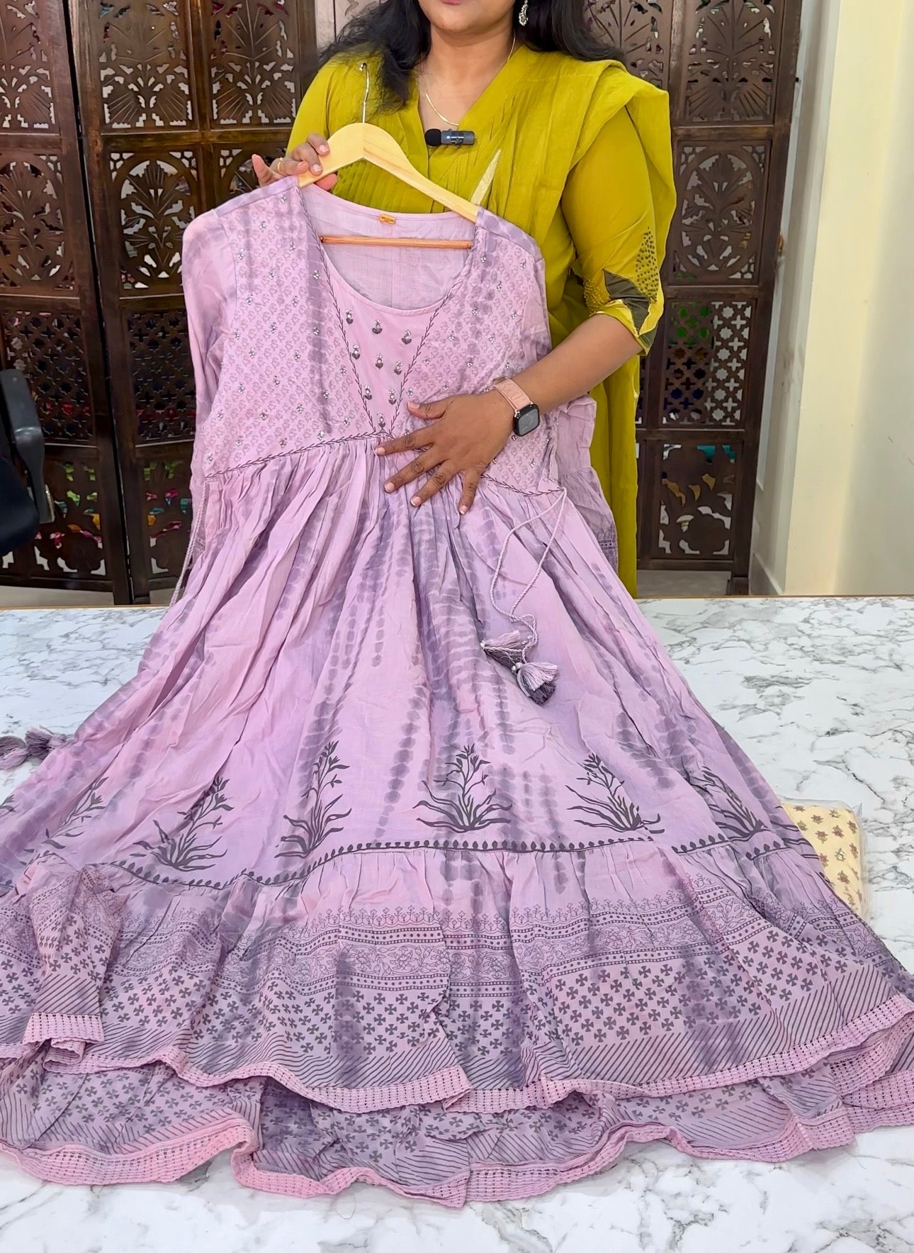 Lavendar Jaipur Cotton Maxi