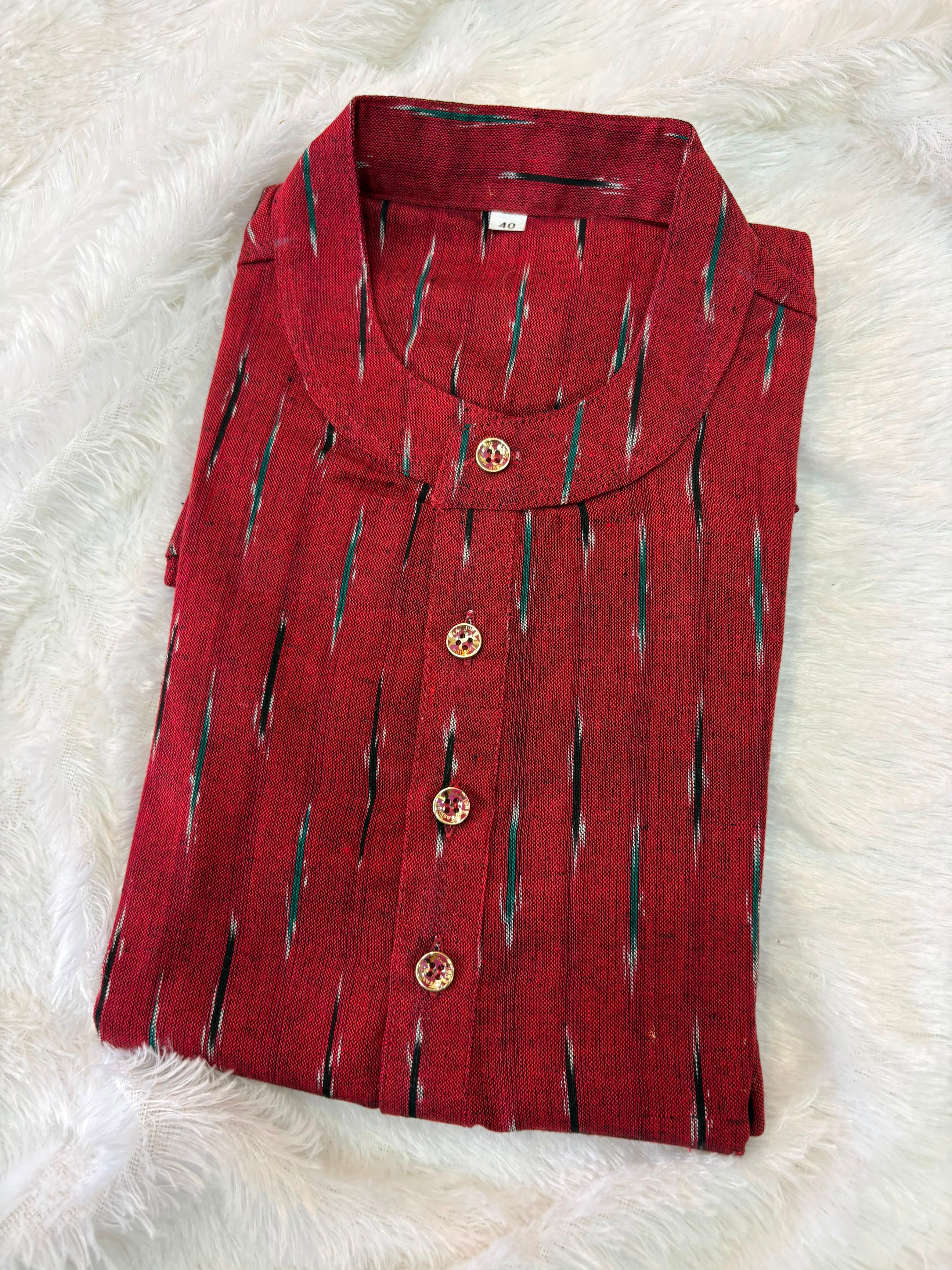 Men's Ikkat Cotton Kurta