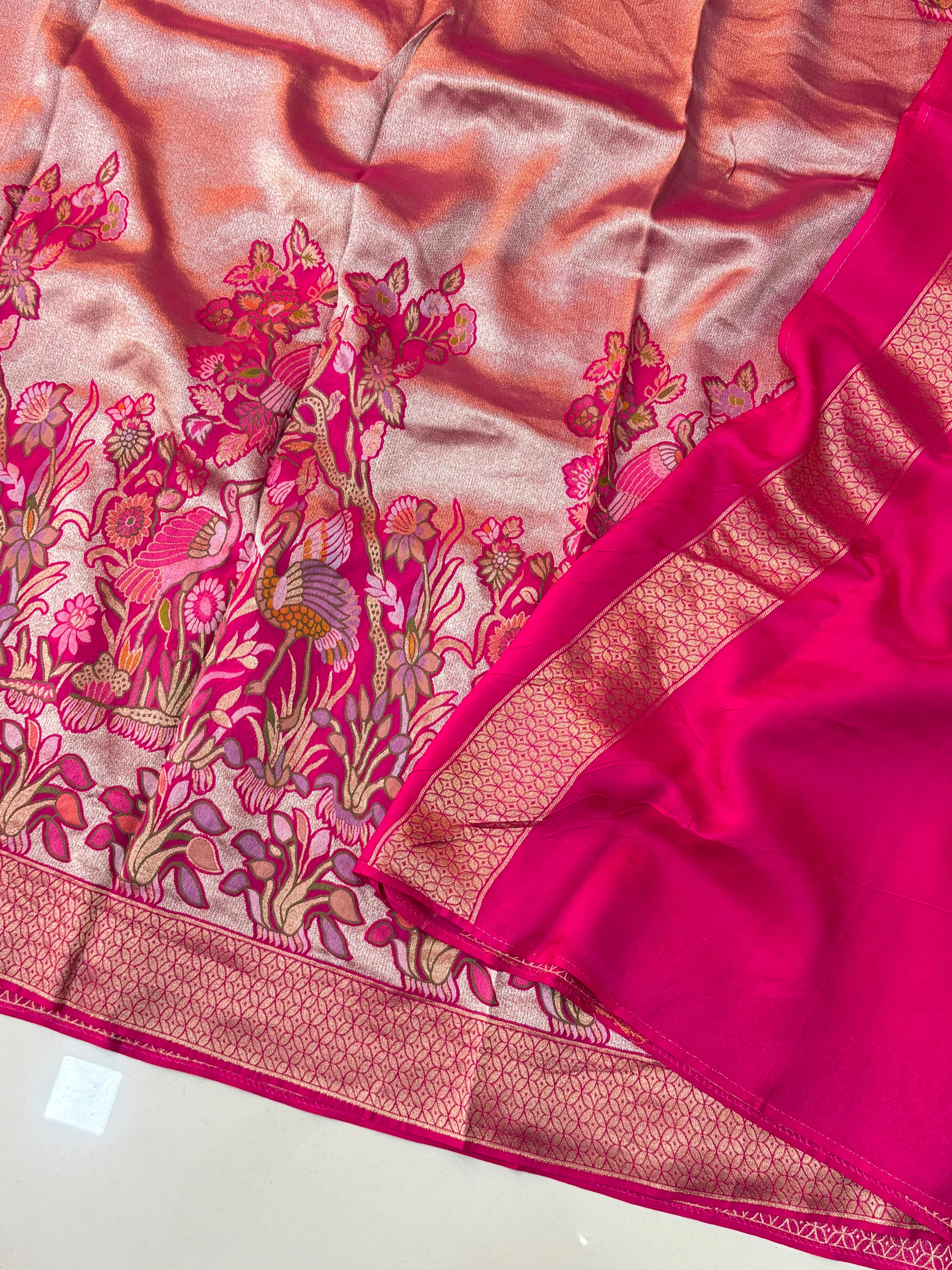 Tissue Meenakari Weaving Sarees