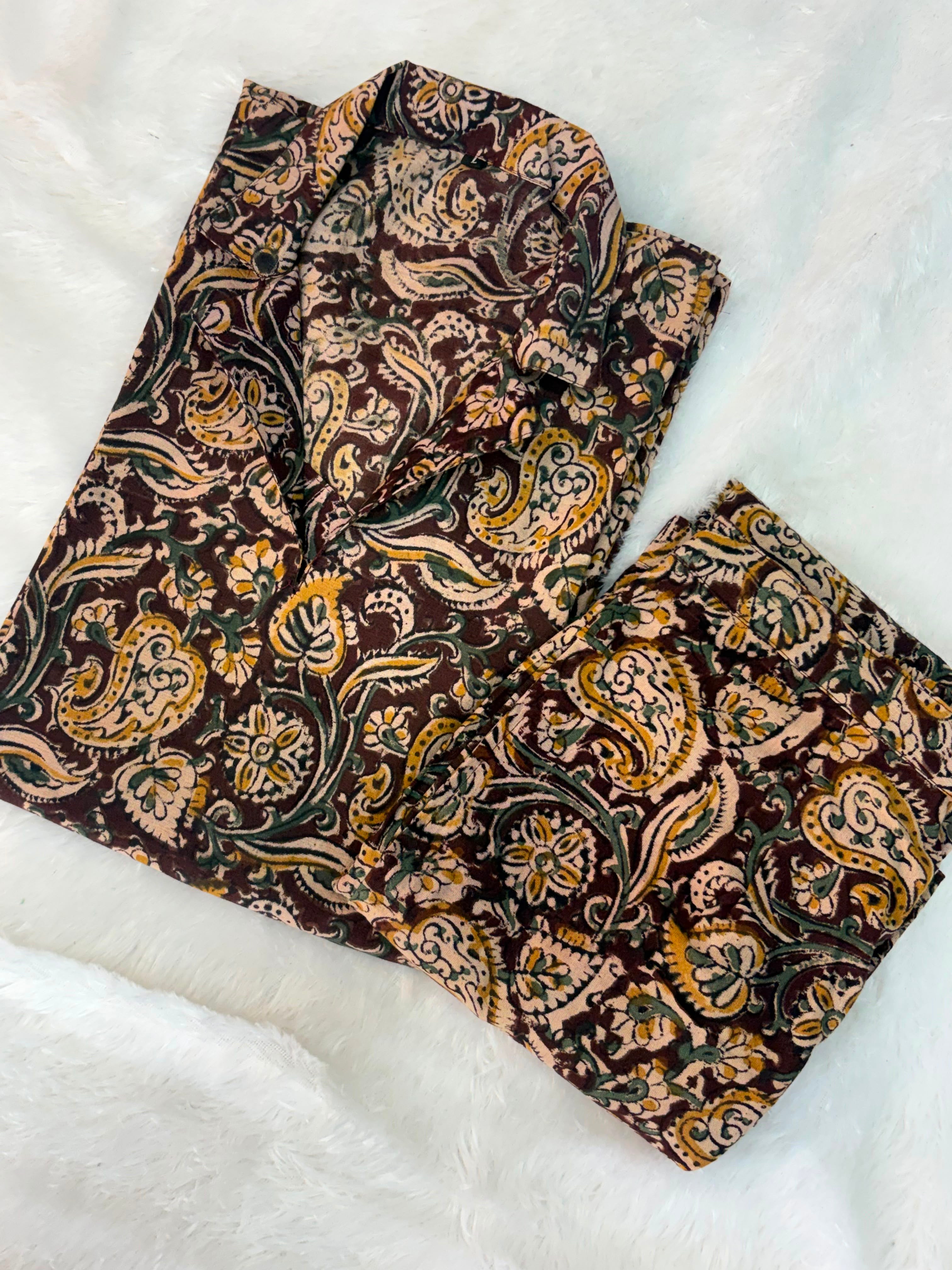 Kalamkari Hand Print Coord Set