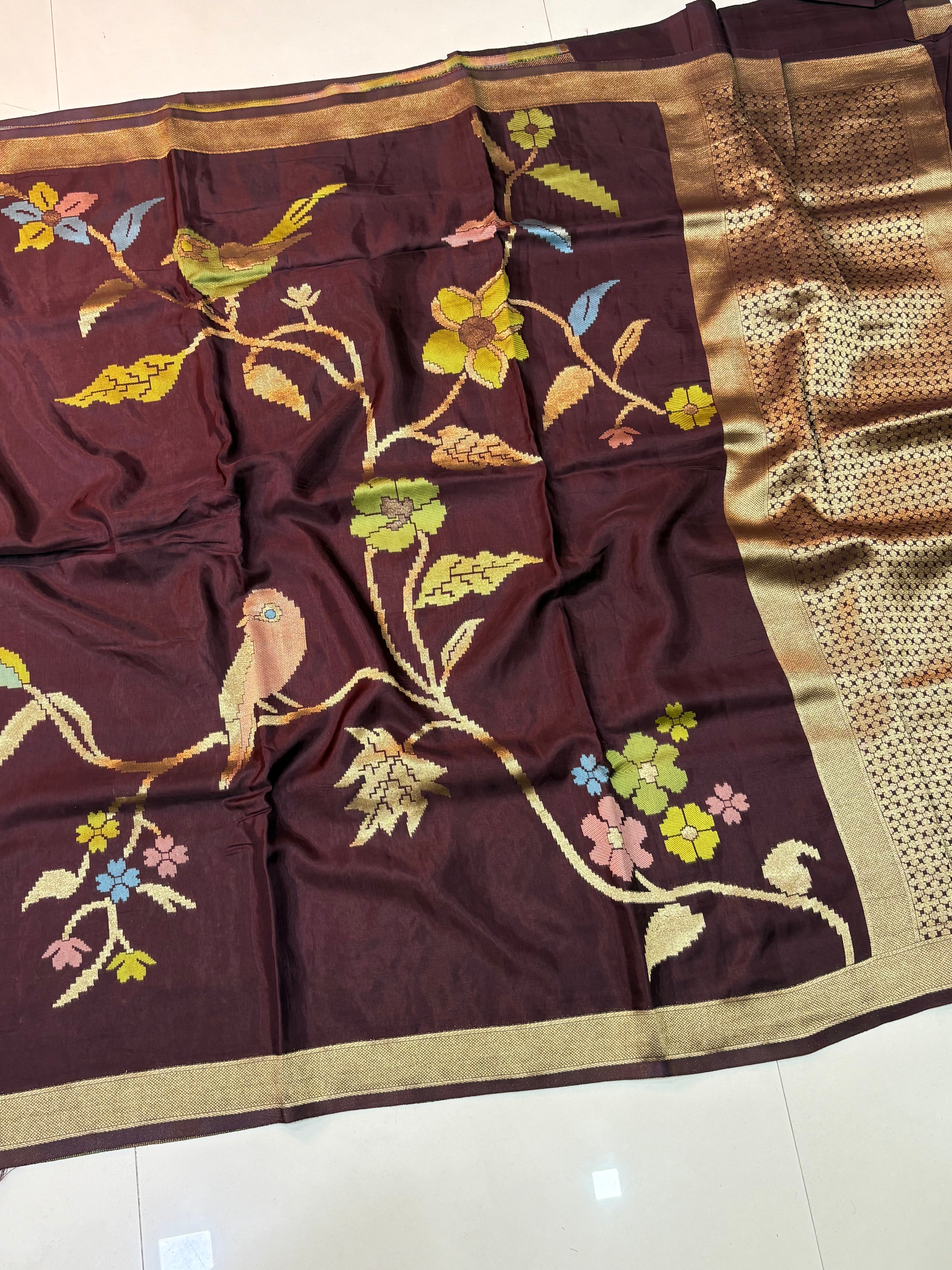 Russian Silk Jamdani Sarees