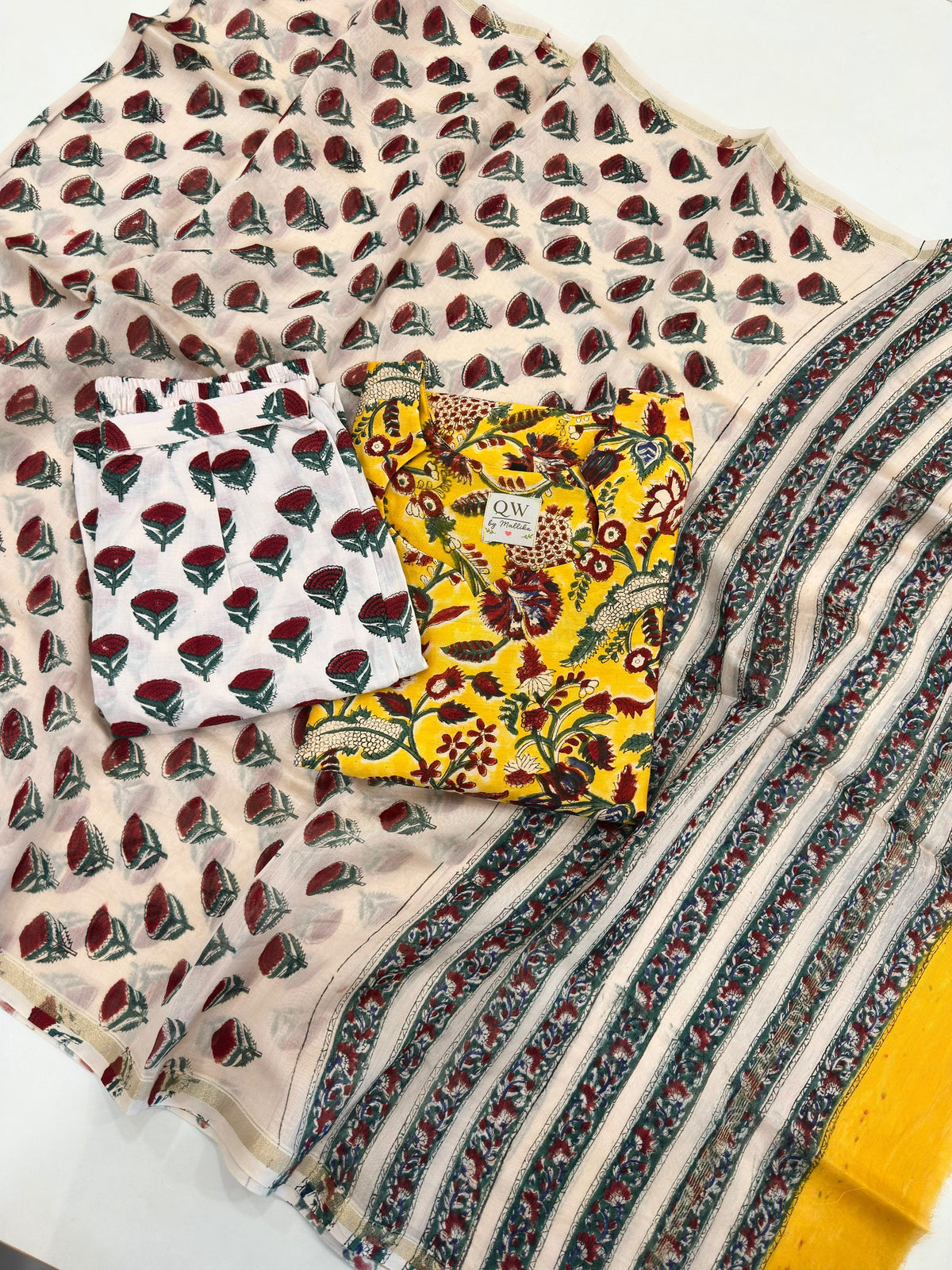 Pure Chanderi Bagru Kurti sets