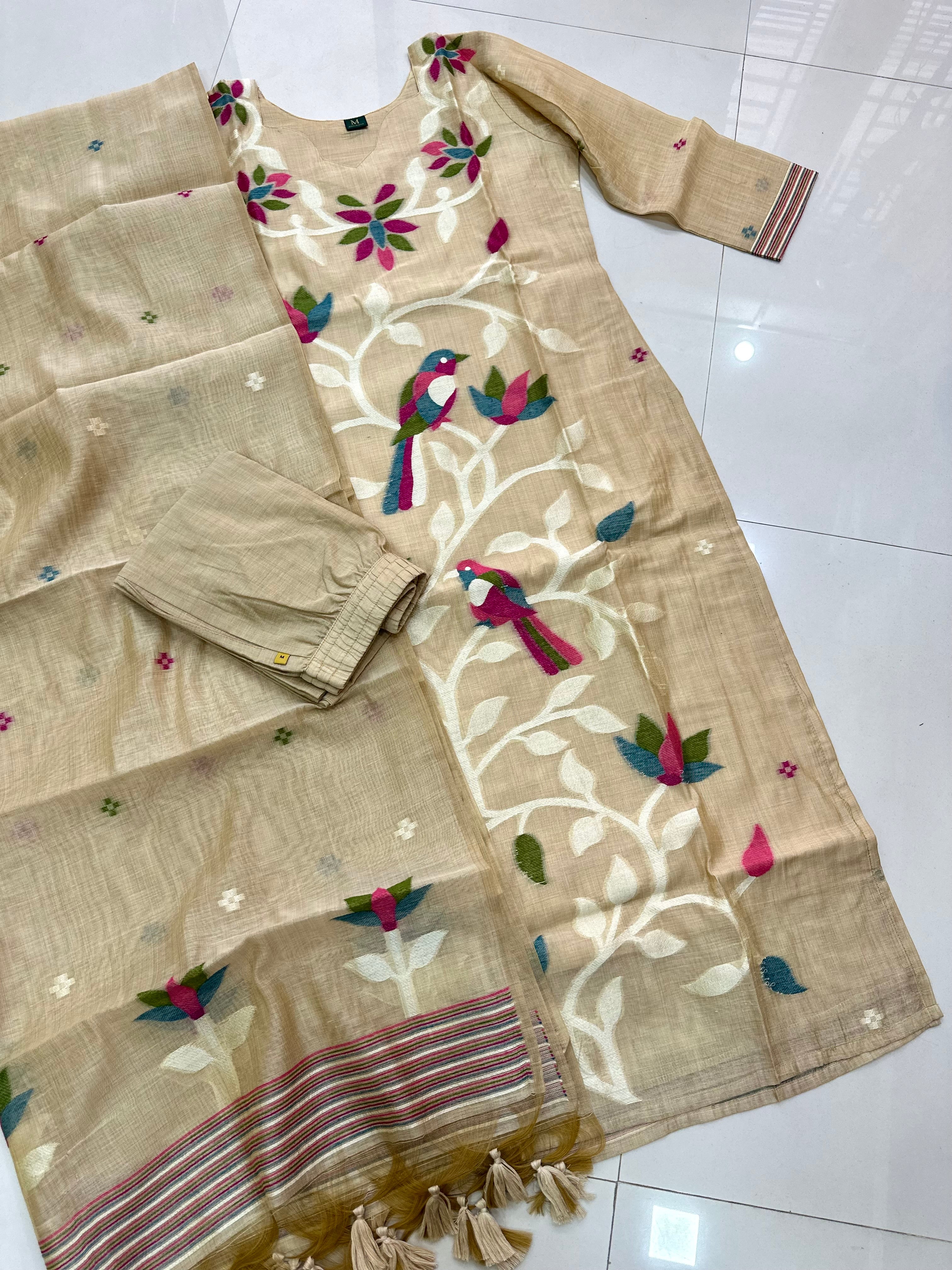 Cotton Jamdhani Kurti sets